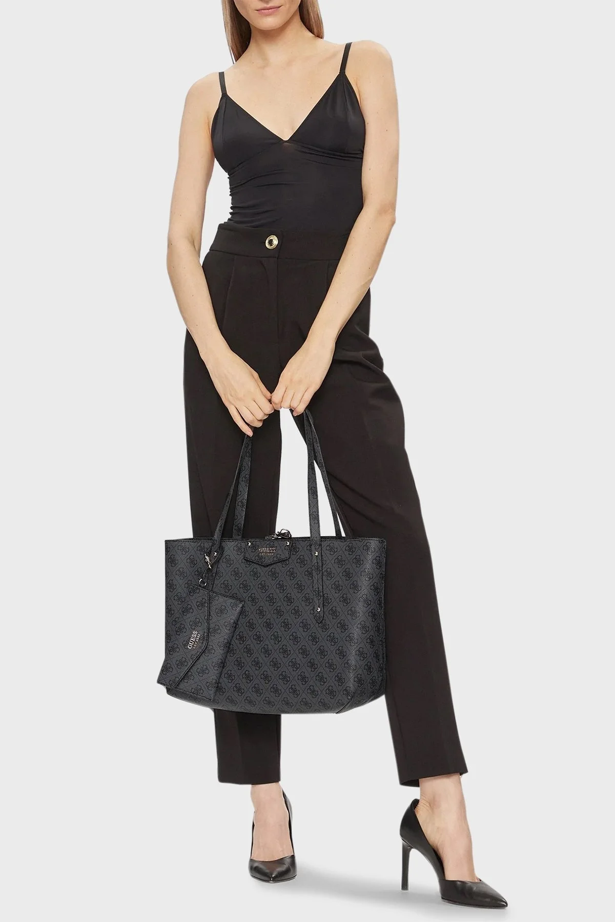 Guess Eco Brenton 4G Logolu HWEBG839023 Bayan Çanta HWEBG839023 CLO ANTRASİT - 2