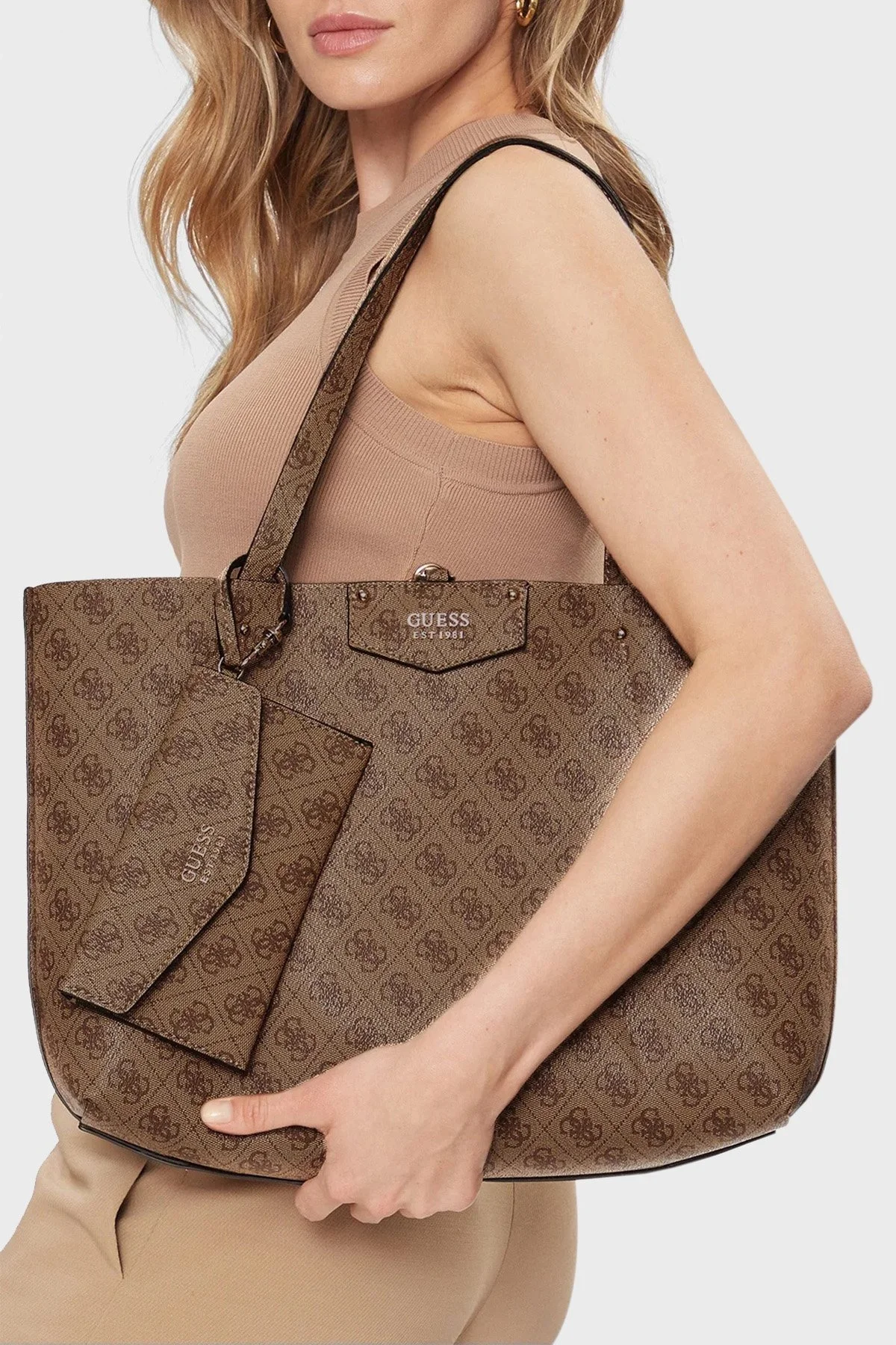 Guess Eco Brenton 4G Logolu HWEBG839023 Bayan Çanta HWEBG839023 LTL KAHVE - 2