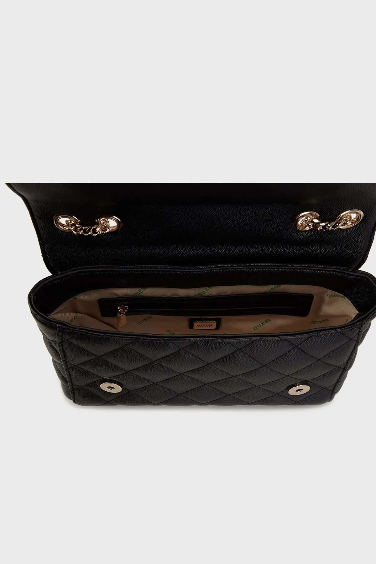 Guess Eco Carly Logolu Ayarlanabilir Zincir Askılı HWEQG950921 Bayan Çanta HWEQG9 50921 BLA SİYAH - 3