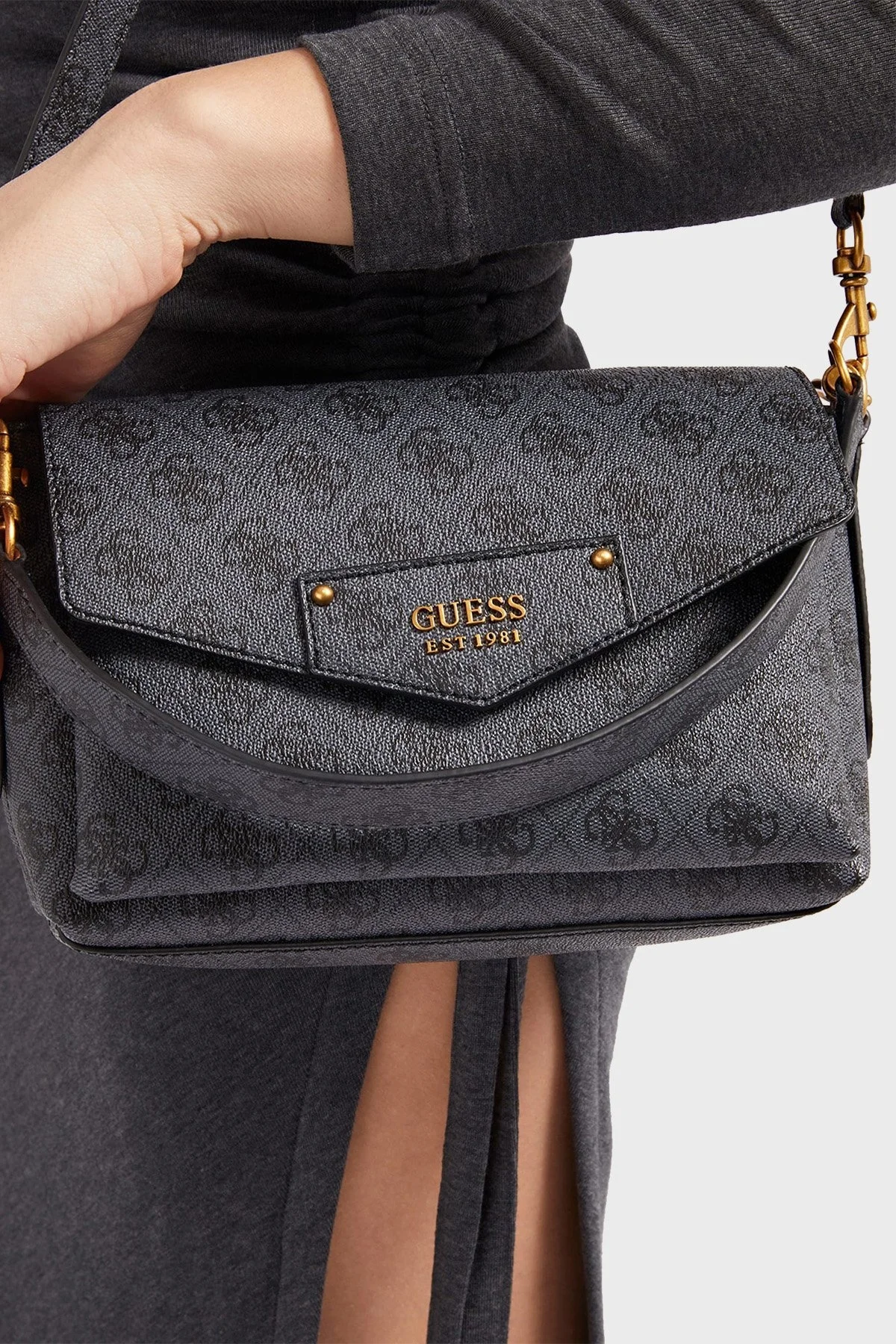 Guess Eco Çıkarılabilir Uzatma Askılı Bayan Çanta HWESB839019 CLO ANTRASİT - 3