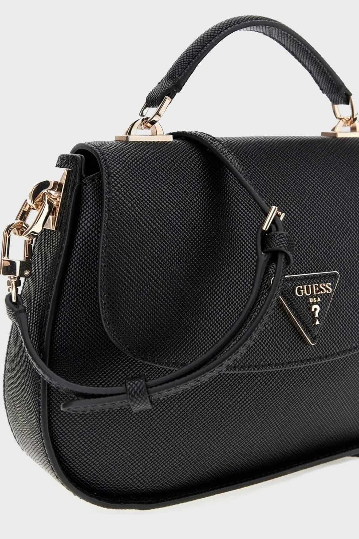 Guess Eco Jazlynn Logolu Çıkarılabilir Askılı HWEZG952320 Bayan Çanta HWEZG9 52320 BLA SİYAH - 6