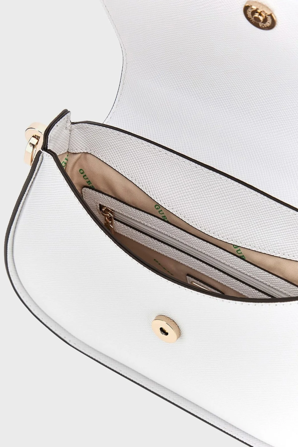 Guess Eco Jazlynn Logolu Çıkarılabilir Askılı HWEZG952320 Bayan Çanta HWEZG9 52320 WHI BEYAZ - 8