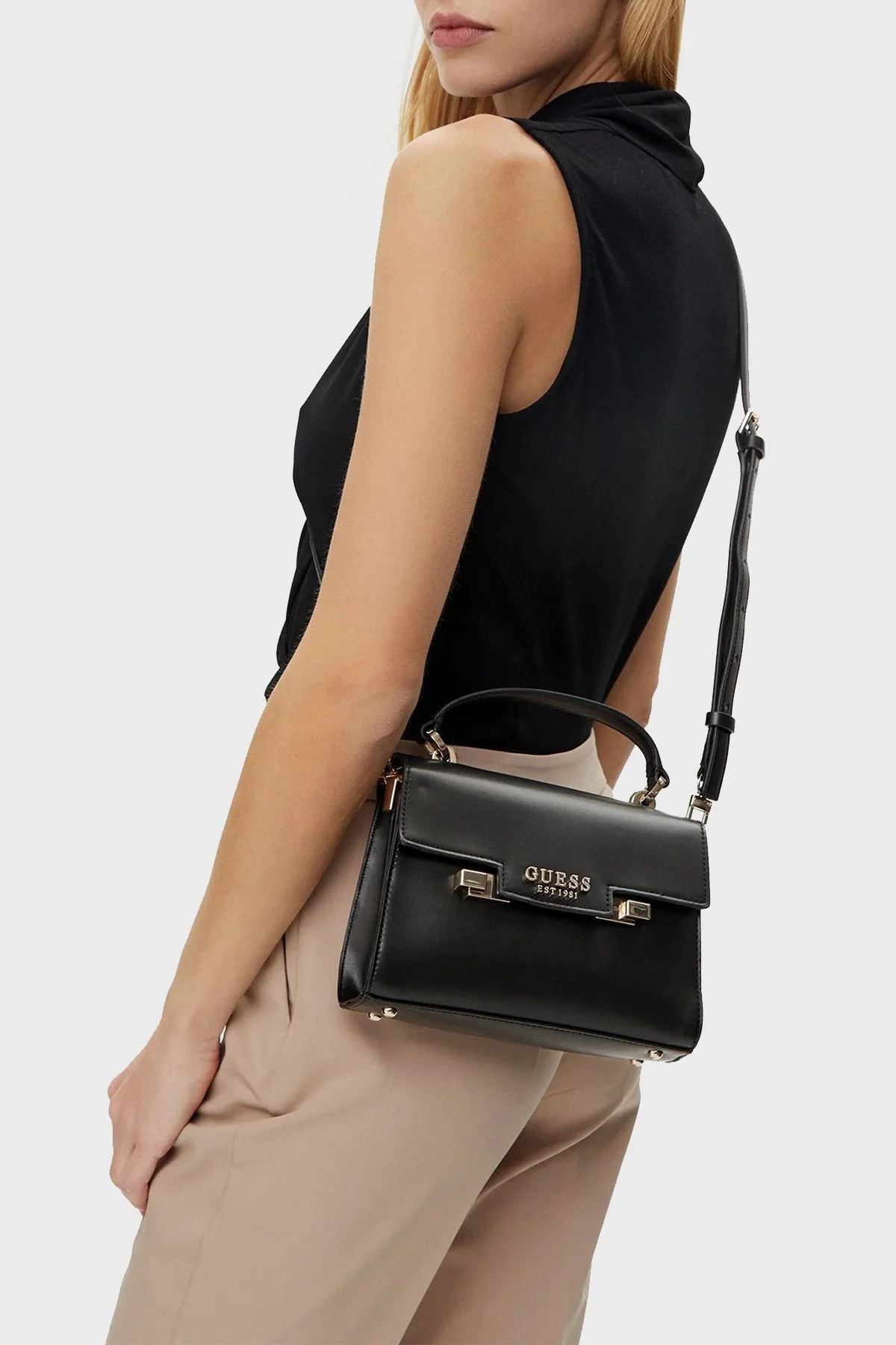 Guess Eco Logolu Çıkarılabilir Askılı HWEVG964178 Bayan Çanta HWEVG9 64178 BLA SİYAH - 7