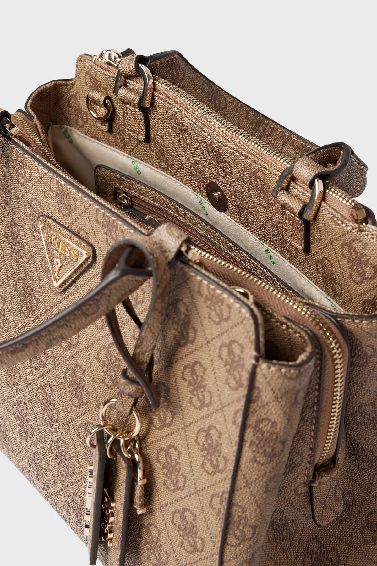 Guess Eco Logolu Çıkarılabilir Uzatma Askılı Bayan Çanta HWEBG876706 LTL KAHVE - 5