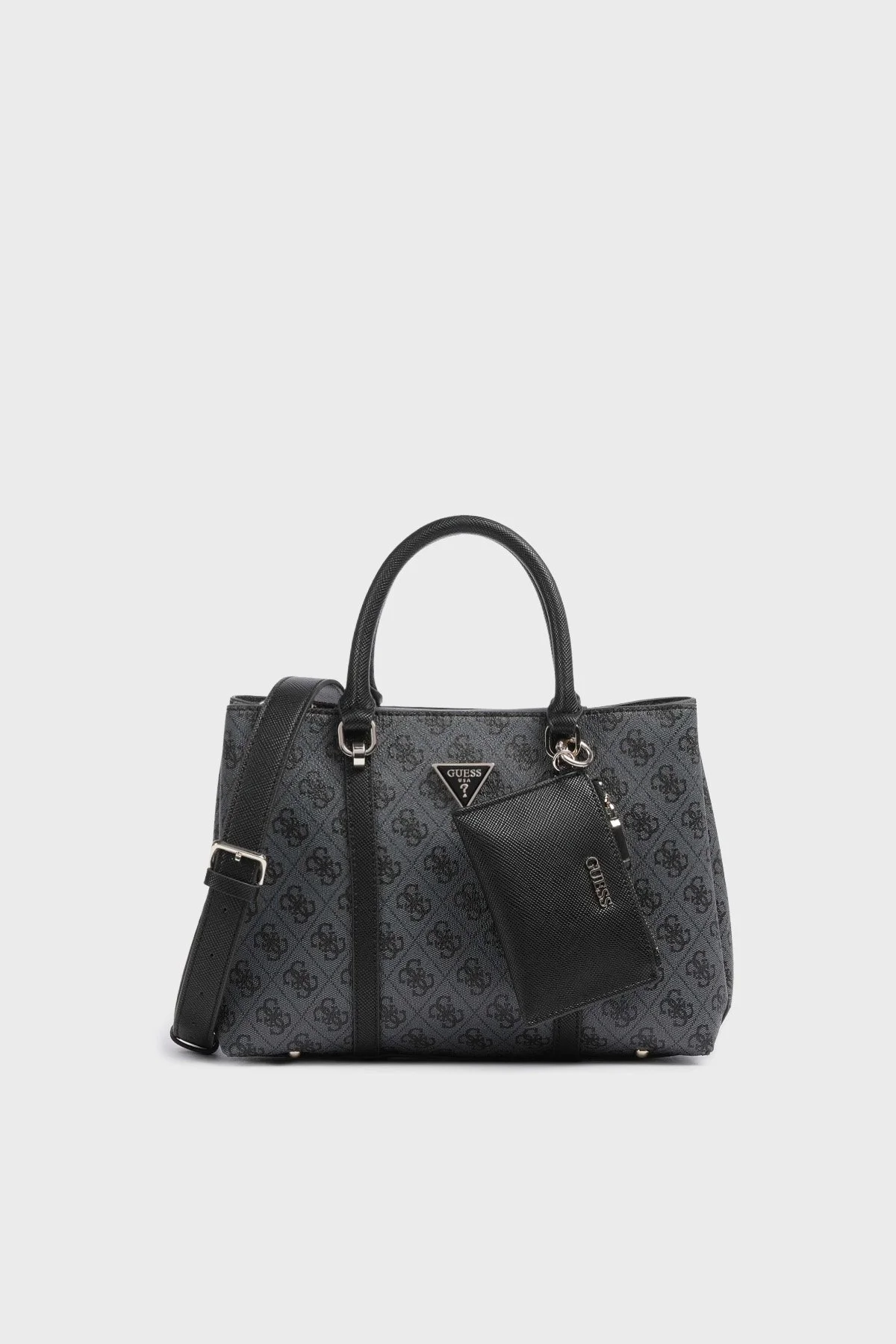 Guess Eco Mini Cüzdanlı Çıkarılabilir Omuz Askılı Bayan Çanta HWESG896806 CLO ANTRASİT - 1