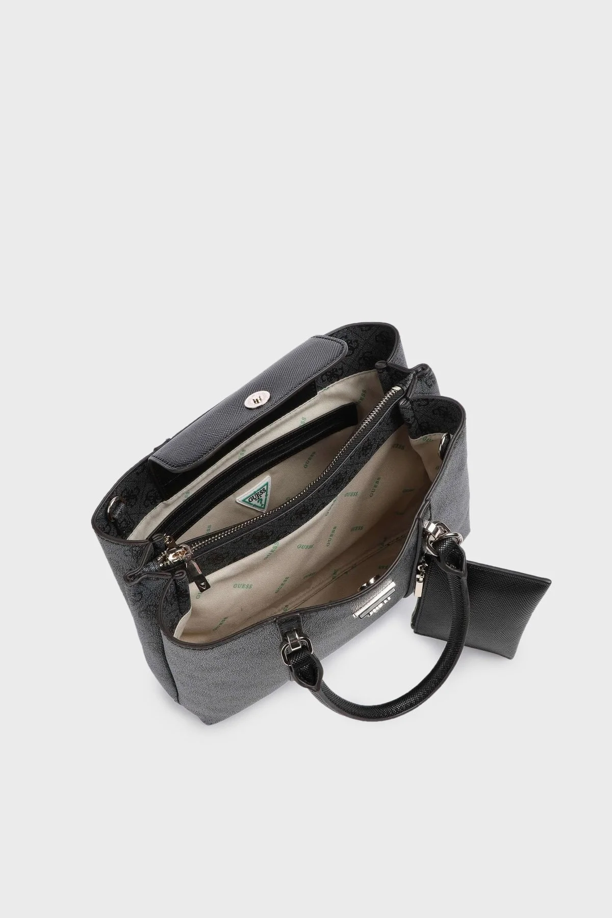 Guess Eco Mini Cüzdanlı Çıkarılabilir Omuz Askılı Bayan Çanta HWESG896806 CLO ANTRASİT - 5