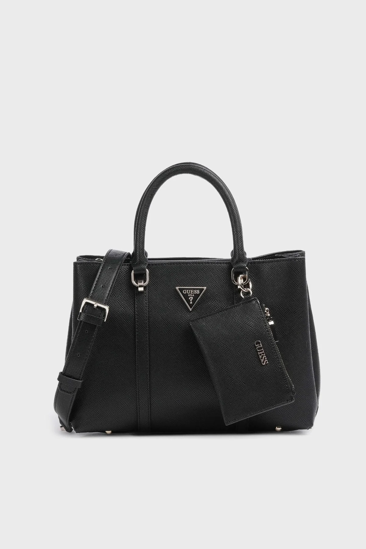 Guess Eco Mini Cüzdanlı Çıkarılabilir Omuz Askılı Bayan Çanta HWEVG896806 BLA SİYAH - 1