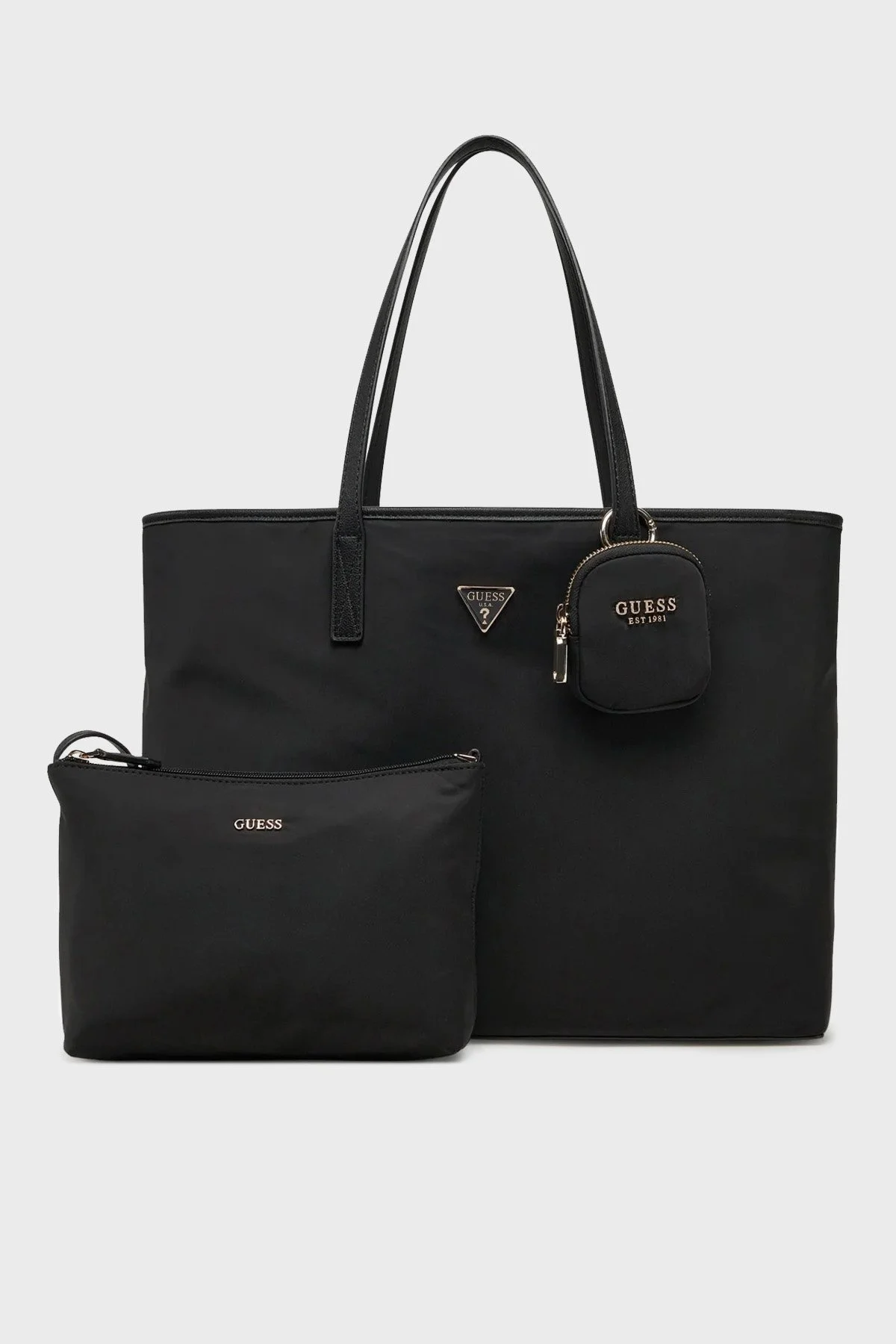 Guess Eco Portföylü Çift Tutma Saplı Büyük HWEYG839525 Bayan Çanta HWEYG8 39525 BLA SİYAH - 6