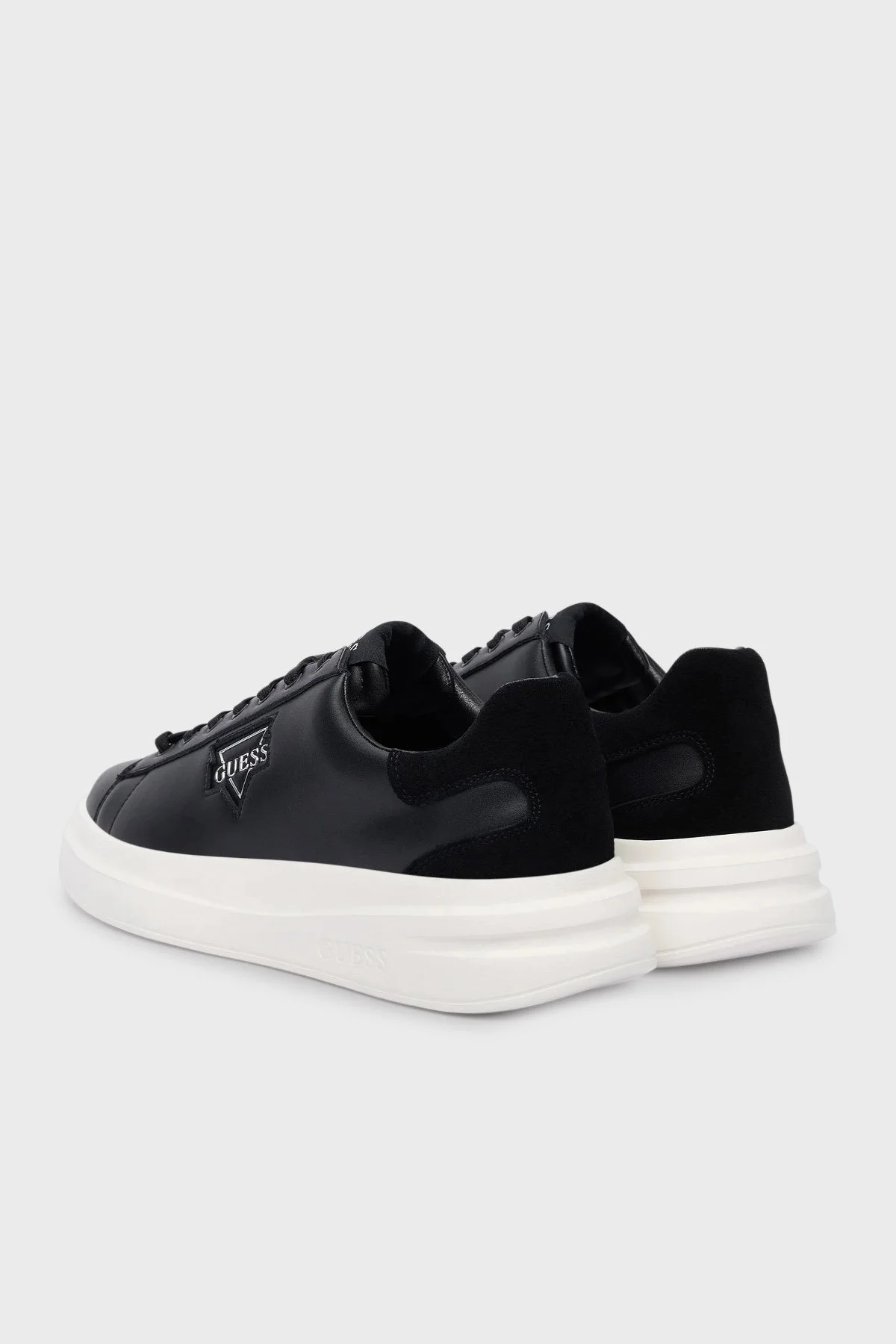 Guess Elba Deri Logolu Sneaker FMFBANLEL12 Erkek Ayakkabı FMFBAN LEL12 BLACK SİYAH - 5
