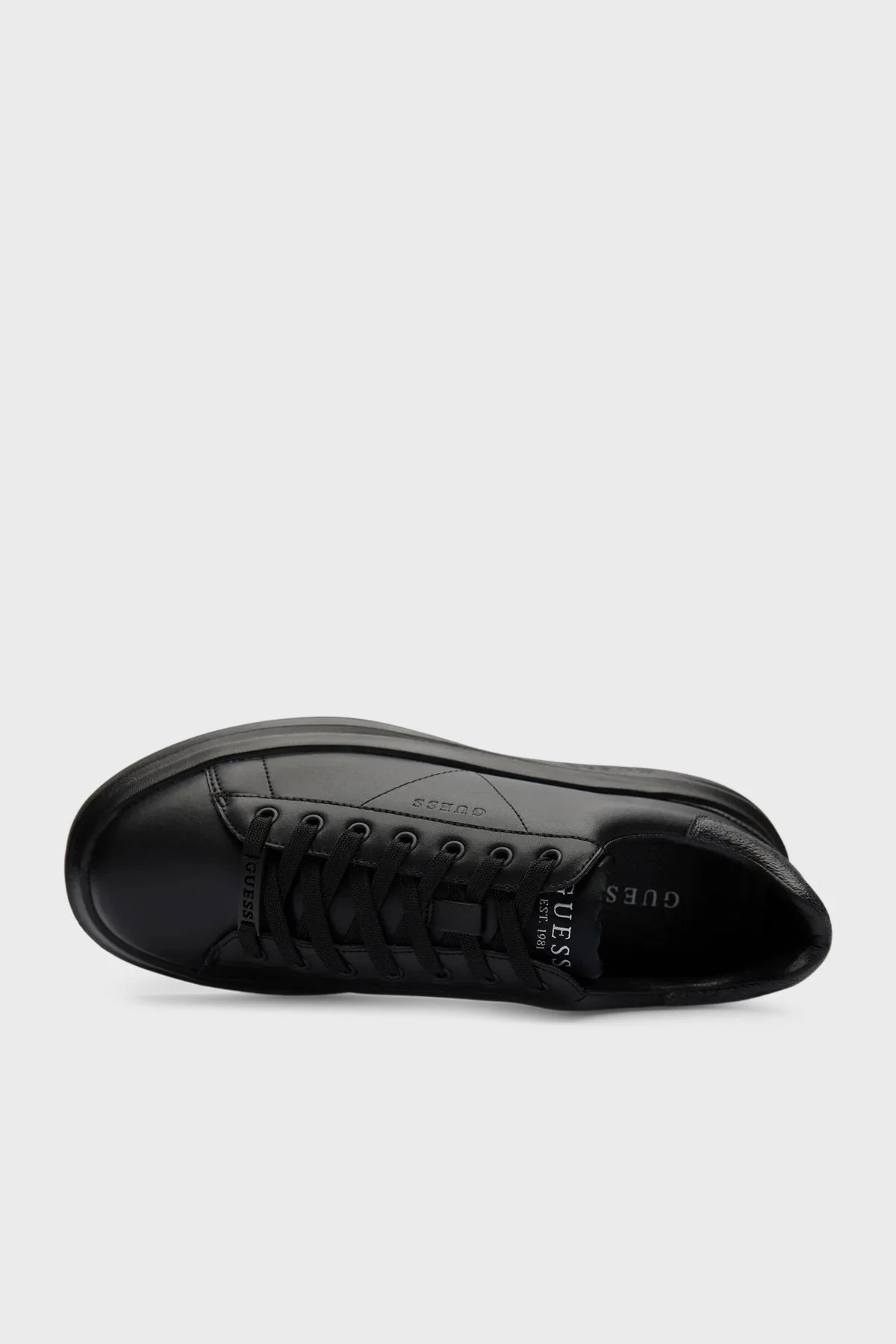 Guess Elba Deri Logolu Sneaker FMPVIBLEA12 Erkek Ayakkabı FMPVIB LEA12 BLACK SİYAH - 3