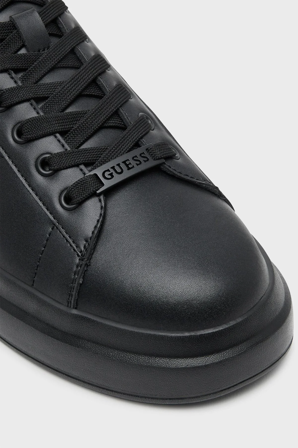 Guess Elba Logolu Kalın Tabanlı Sneaker FMJLBALEA12 Erkek Ayakkabı FMJLBA LEA12 BLACK SİYAH - 11