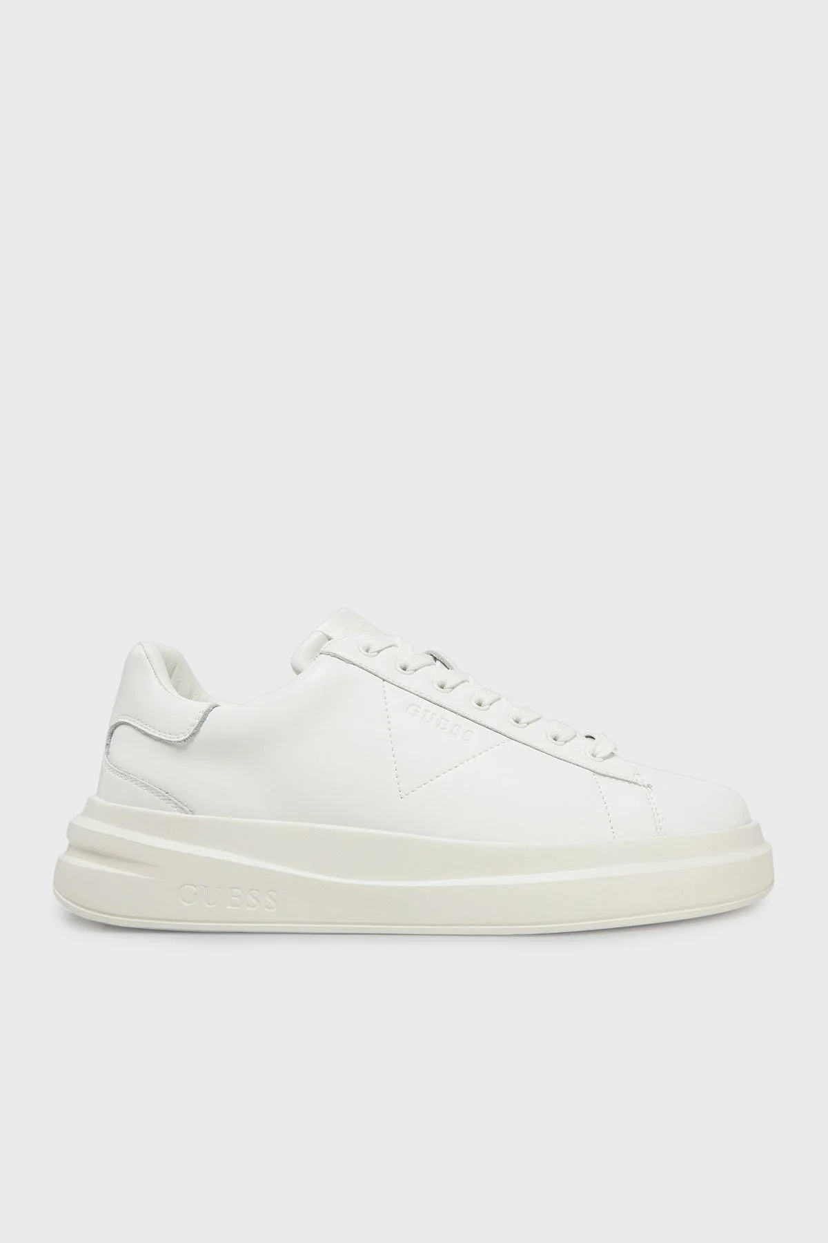 Guess Elba Logolu Kalın Tabanlı Sneaker FMJLBALEA12 Erkek Ayakkabı FMJLBA LEA12 WHITE BEYAZ - 7