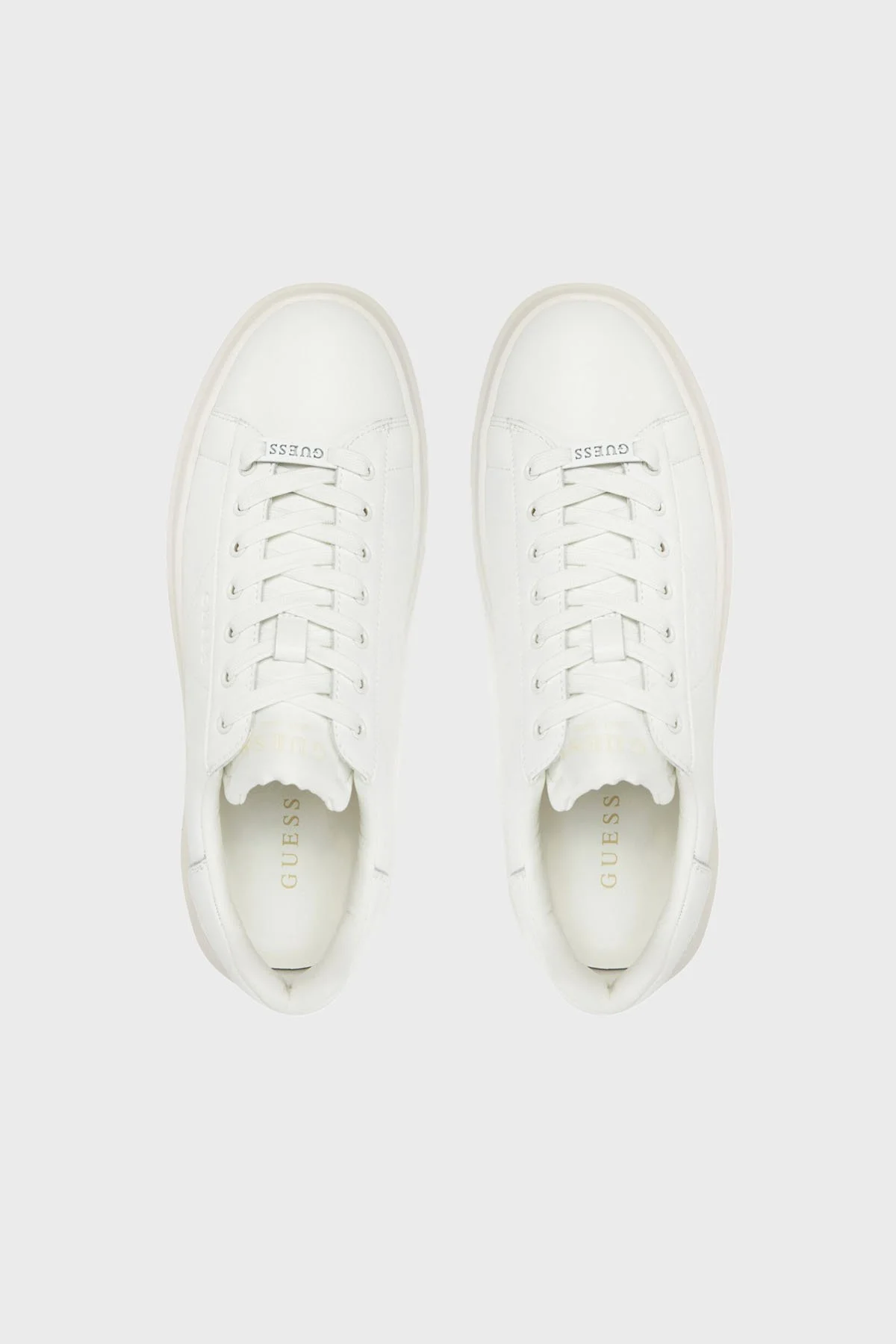 Guess Elba Logolu Kalın Tabanlı Sneaker FMJLBALEA12 Erkek Ayakkabı FMJLBA LEA12 WHITE BEYAZ - 9