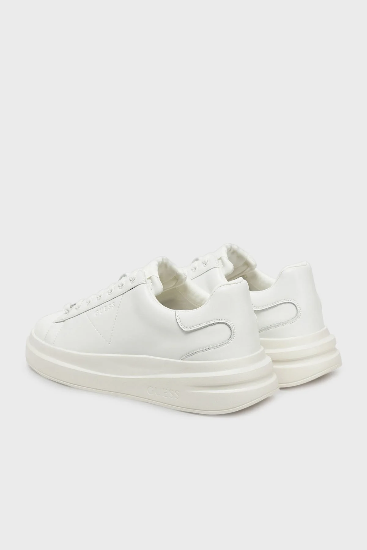 Guess Elba Logolu Kalın Tabanlı Sneaker FMJLBALEA12 Erkek Ayakkabı FMJLBA LEA12 WHITE BEYAZ - 10