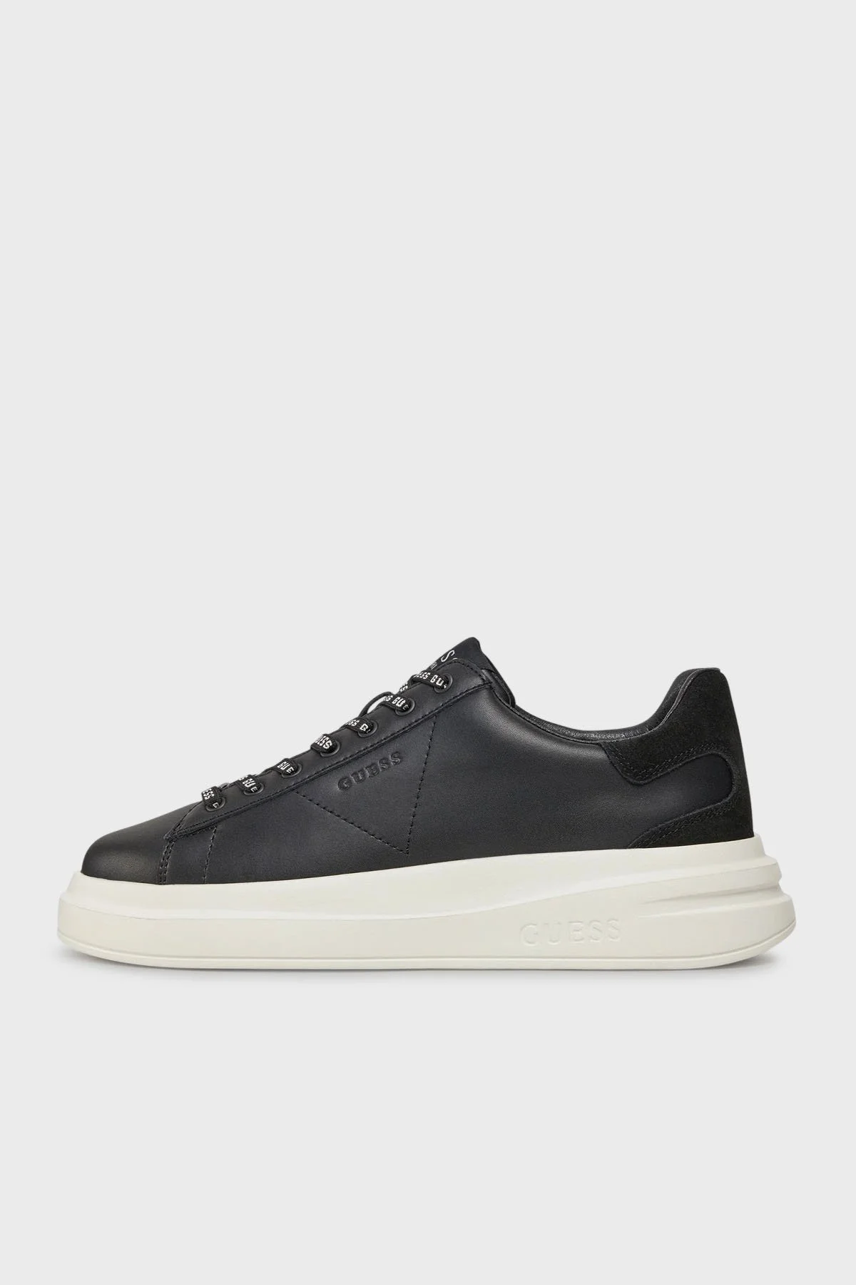 Guess Elba Logolu Kalın Tabanlı Sneaker FMPVIBSUE12 Erkek Ayakkabı FMPVIB SUE12 BLACK SİYAH - 9