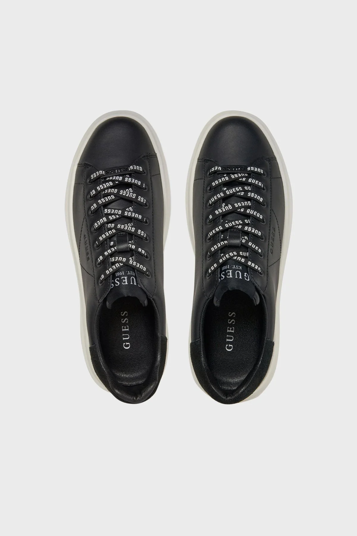 Guess Elba Logolu Kalın Tabanlı Sneaker FMPVIBSUE12 Erkek Ayakkabı FMPVIB SUE12 BLACK SİYAH - 10