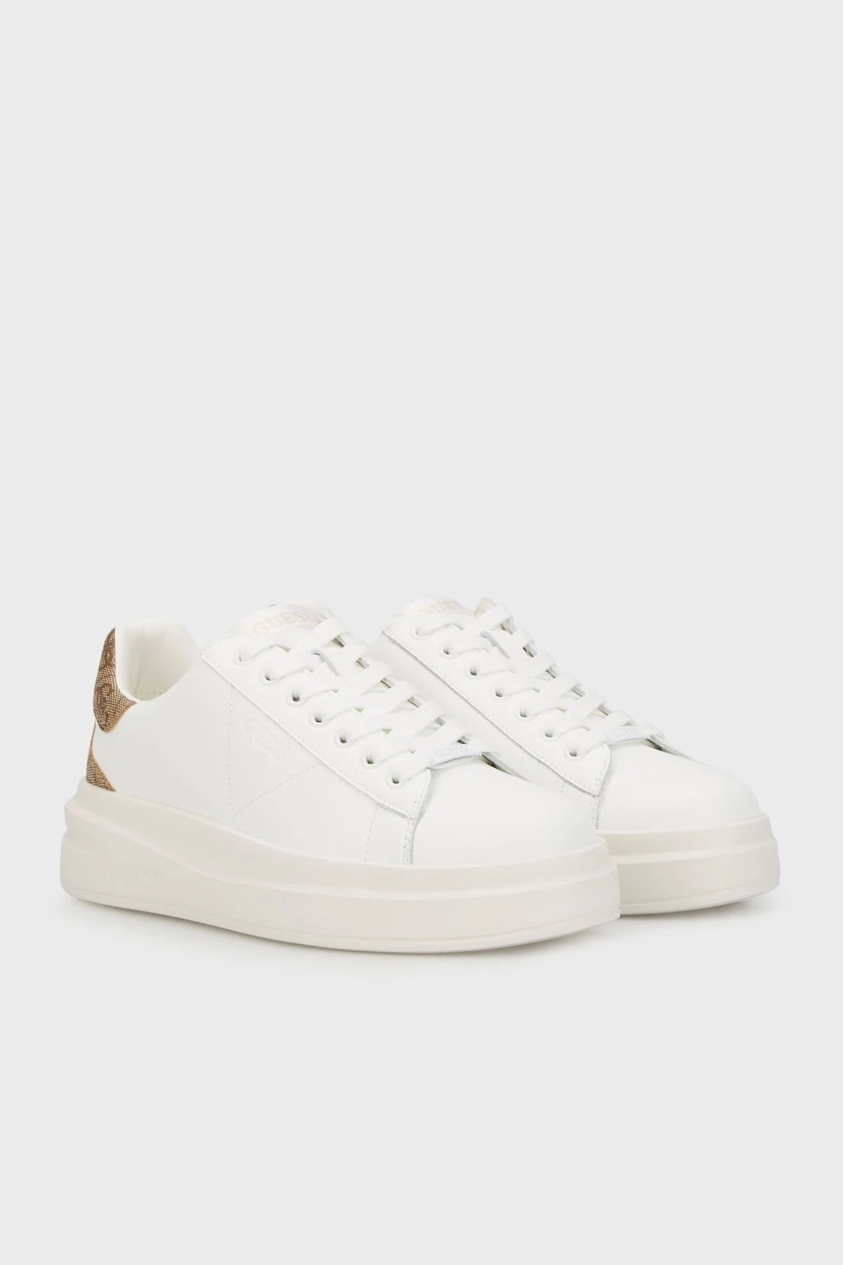 Guess Elbina Deri Sneaker FLPVIBLEA12WBEIB Bayan Ayakkabı FLPVIB LEA12 WBEIB BEYAZ - 3