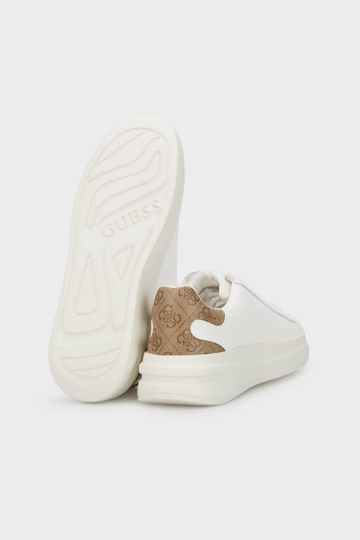 Guess Elbina Deri Sneaker FLPVIBLEA12WBEIB Bayan Ayakkabı FLPVIB LEA12 WBEIB BEYAZ - 4