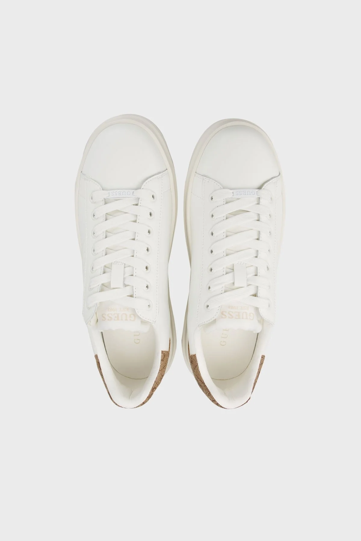 Guess Elbina Deri Sneaker FLPVIBLEA12WBEIB Bayan Ayakkabı FLPVIB LEA12 WBEIB BEYAZ - 5