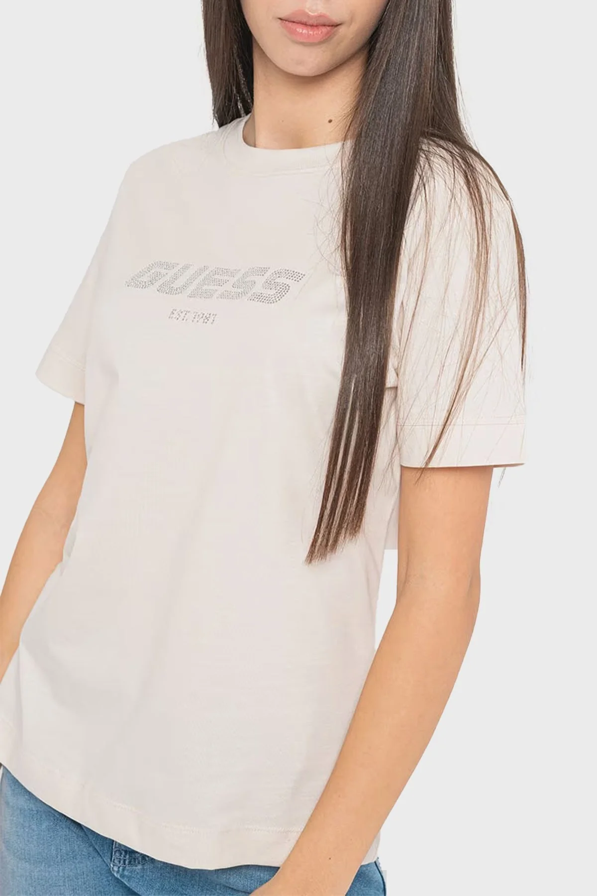 Guess Eleanora Pamuklu Regular Fit V4RI10K8HM4 Bayan T Shirt V4RI10 K8HM4 G9L9 TAŞ - 3