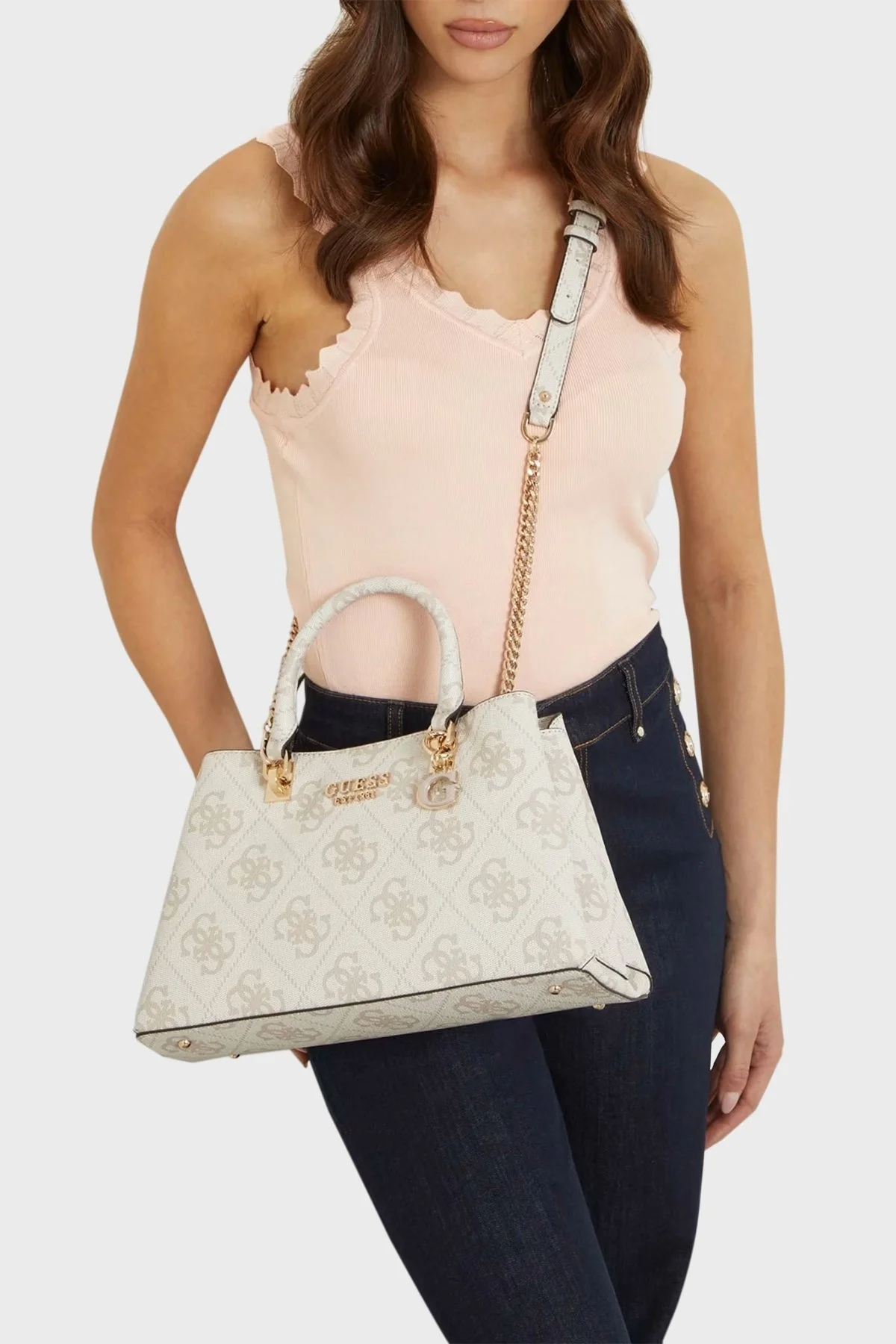 Guess Eliette Çıkarılabilir Omuz Askılı HWSO9315060 Bayan Çanta HWSO9315060 DVL EKRU - 2