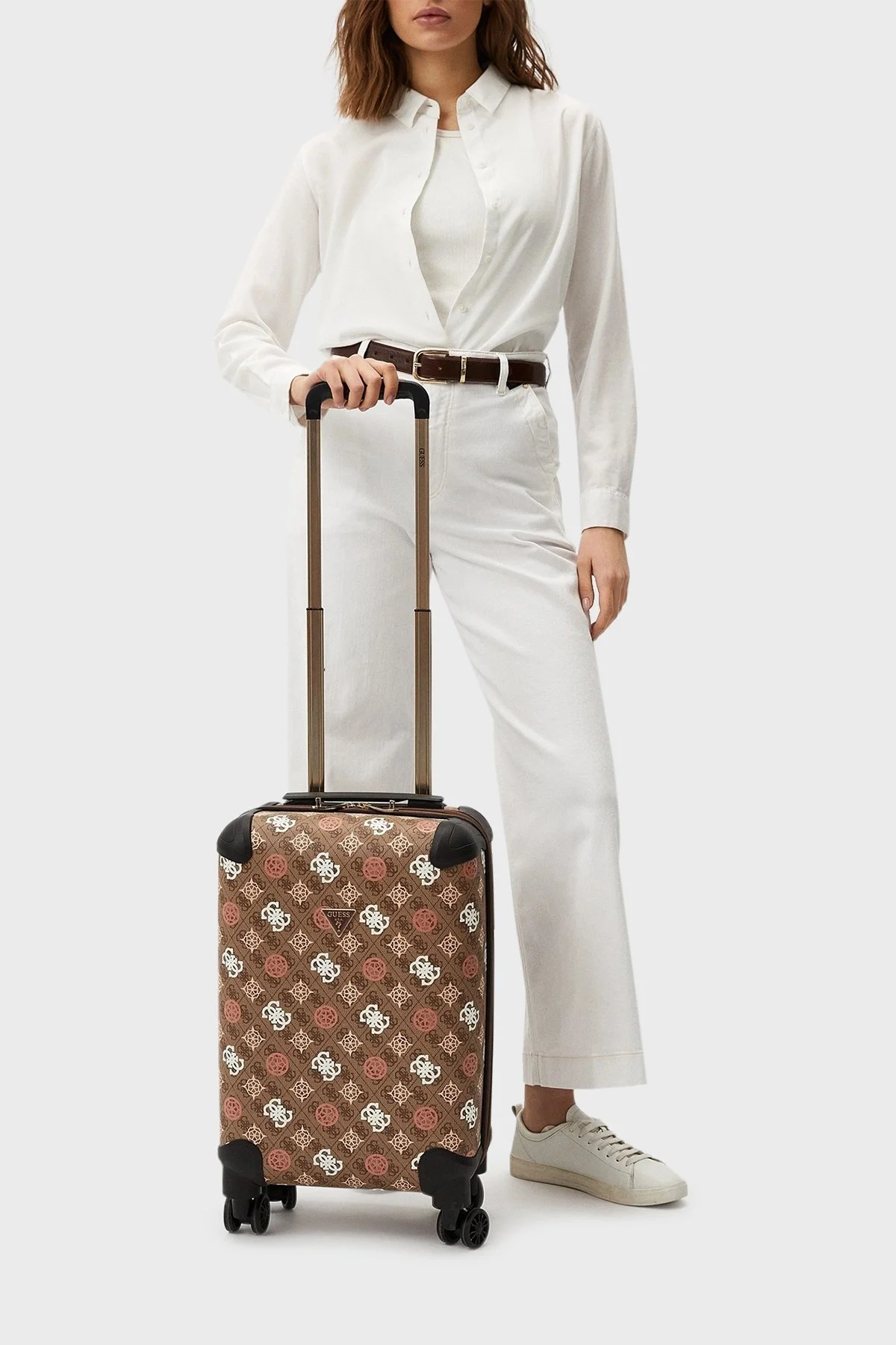 Guess Eliette Logolu Fermuarlı Şifre Kilitli Küçük Boy TWB93159830 Bayan Valiz TWB93159830 LOU KAHVE - 2