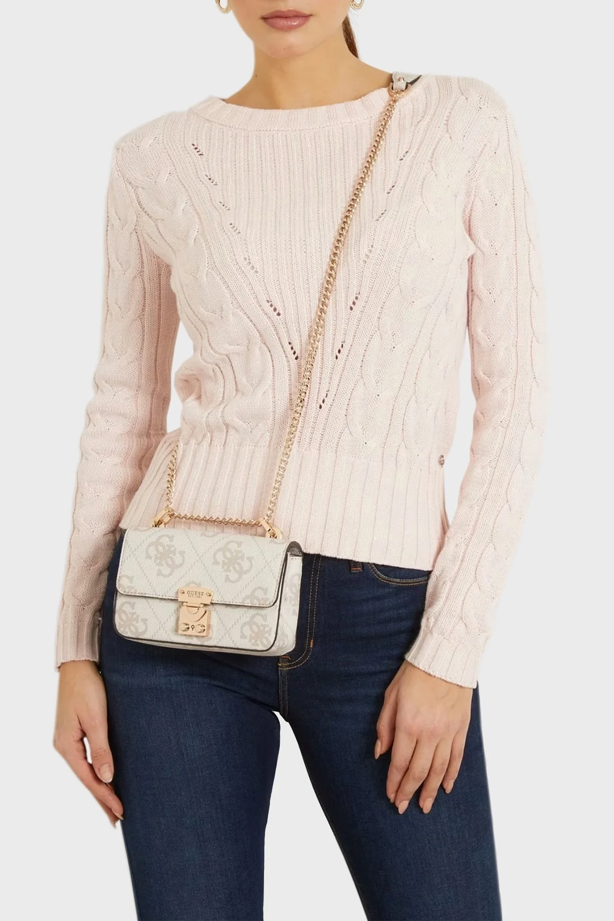 Guess Eliette Zincir Askılı Mini HWSO9315780 Bayan Çanta HWSO9315780 DVL KAHVE - 2