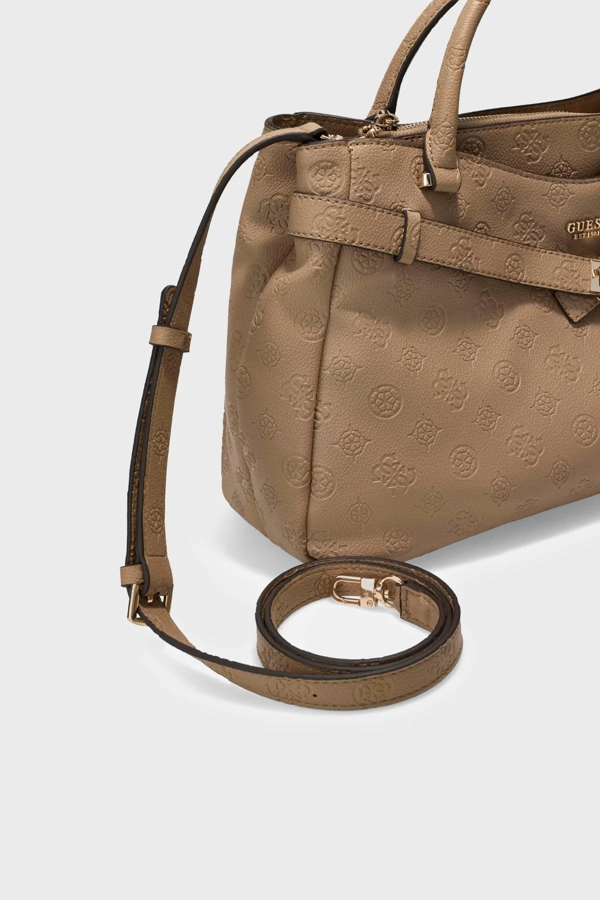 Guess Ella Logolu Çıkarılabilir Askılı HWPD9746060 Kadın Çanta HWPD97 46060 BIO Bej - 4