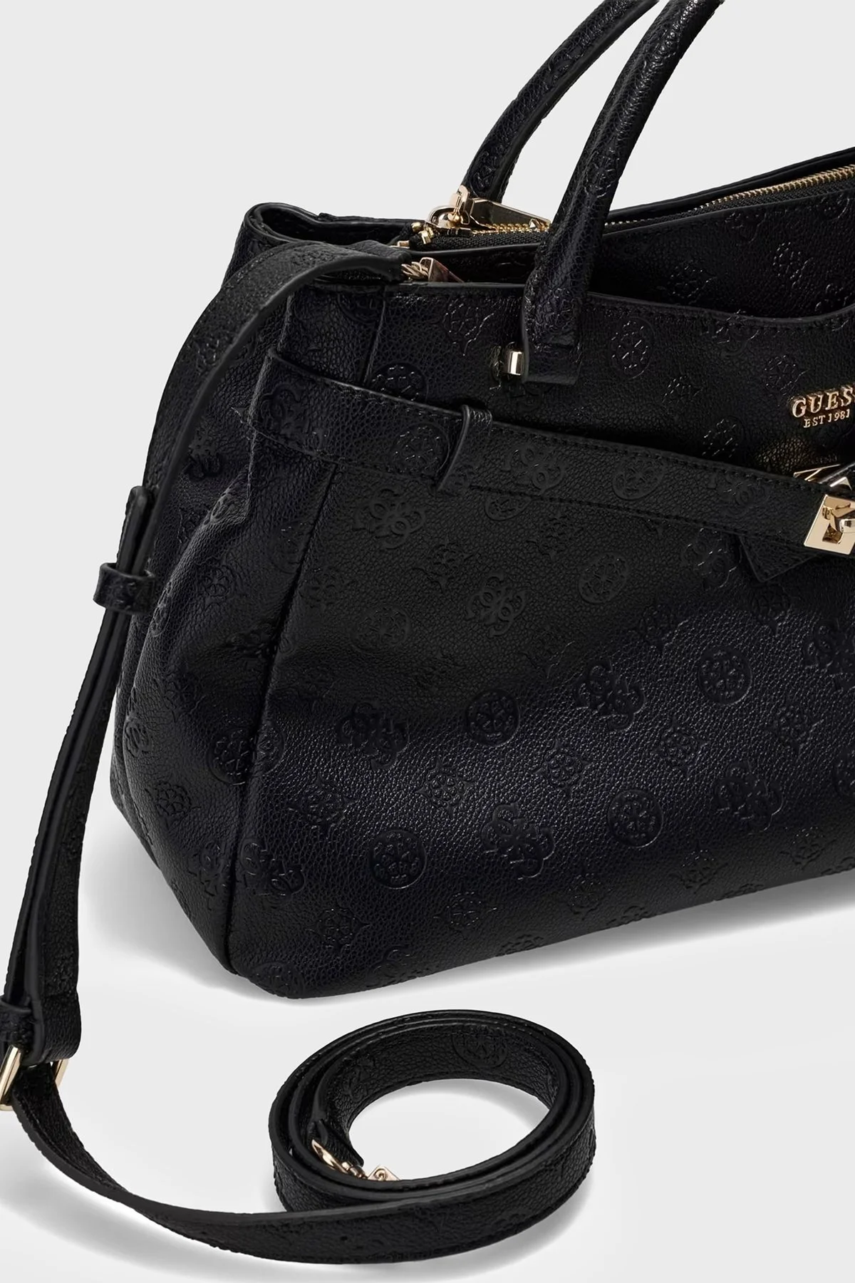 Guess Ella Logolu Çıkarılabilir Askılı HWPD9746060 Kadın Çanta HWPD97 46060 BLO Siyah - 4