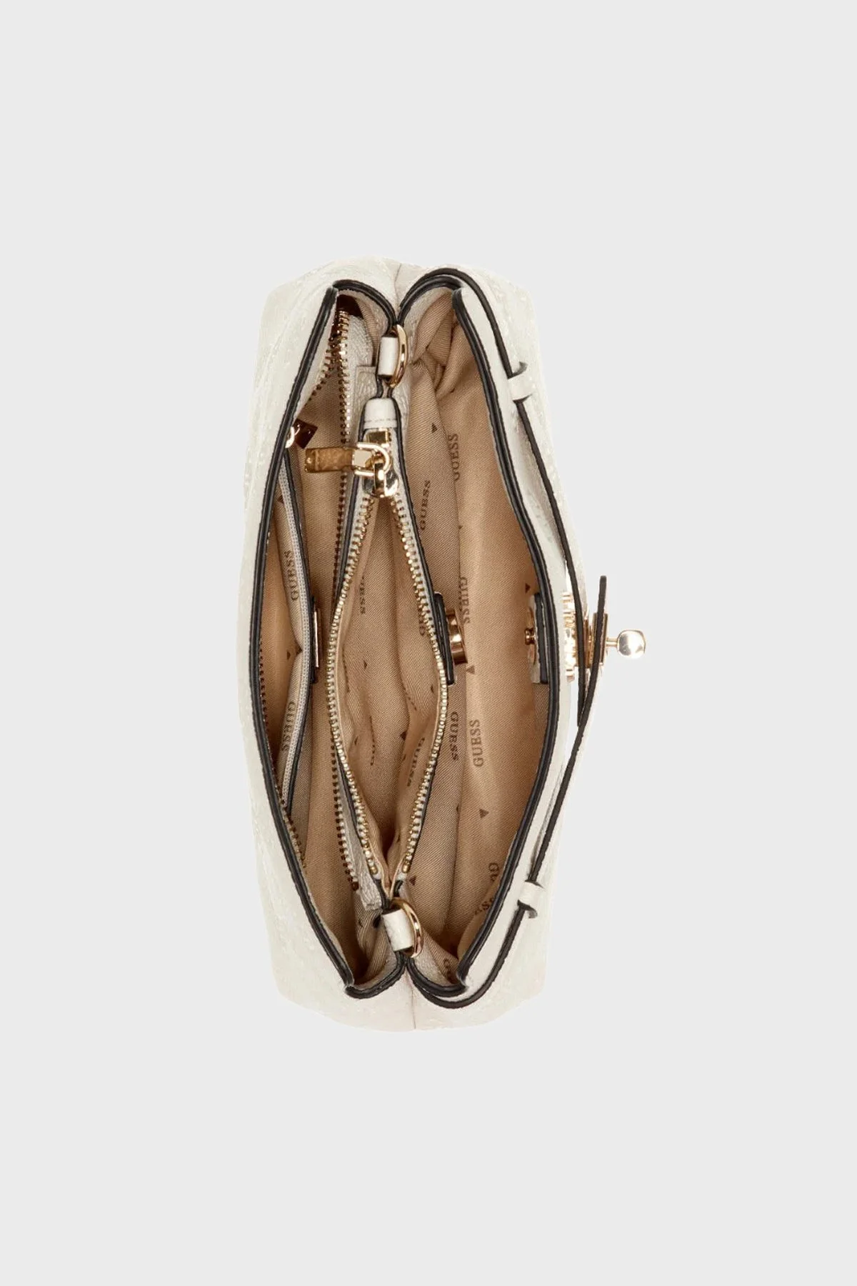Guess Ella Logolu Çıkarılabilir Askılı HWPD9746730 Kadın Çanta HWPD97 46730 STL Ekru - 3