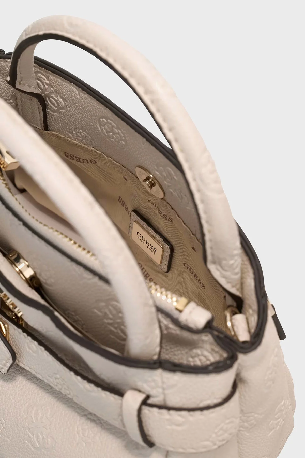Guess Ella Logolu Çıkarılabilir Askılı HWPD9746760 Kadın Çanta HWPD97 46760 STL Ekru - 3