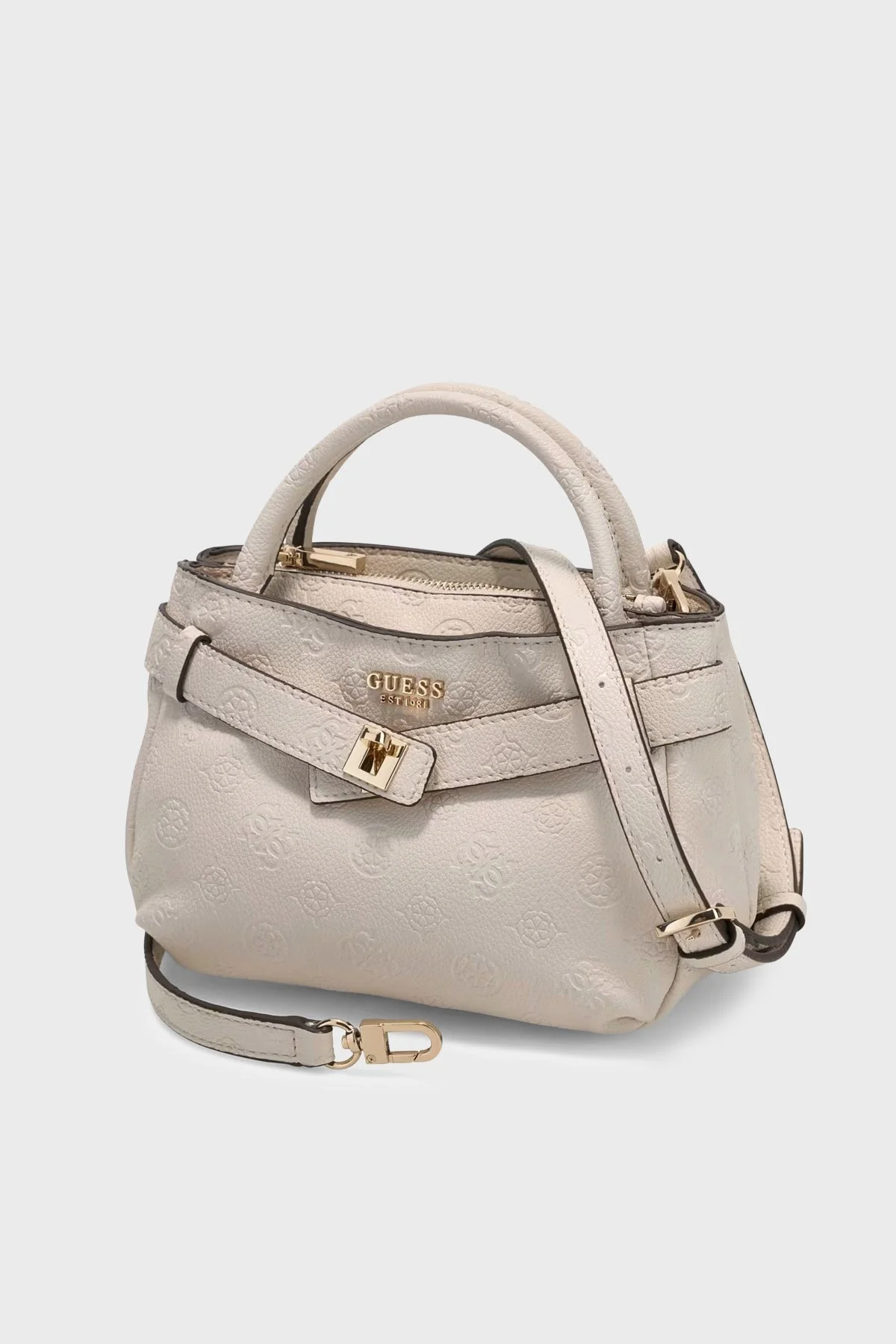 Guess Ella Logolu Çıkarılabilir Askılı HWPD9746760 Kadın Çanta HWPD97 46760 STL Ekru - 4