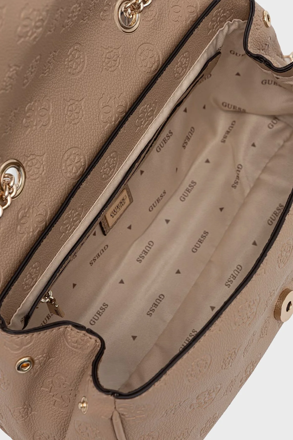 Guess Ella Logolu Zincir Askılı HWPD9746210 Kadın Çanta HWPD97 46210 BIO Bej - 4