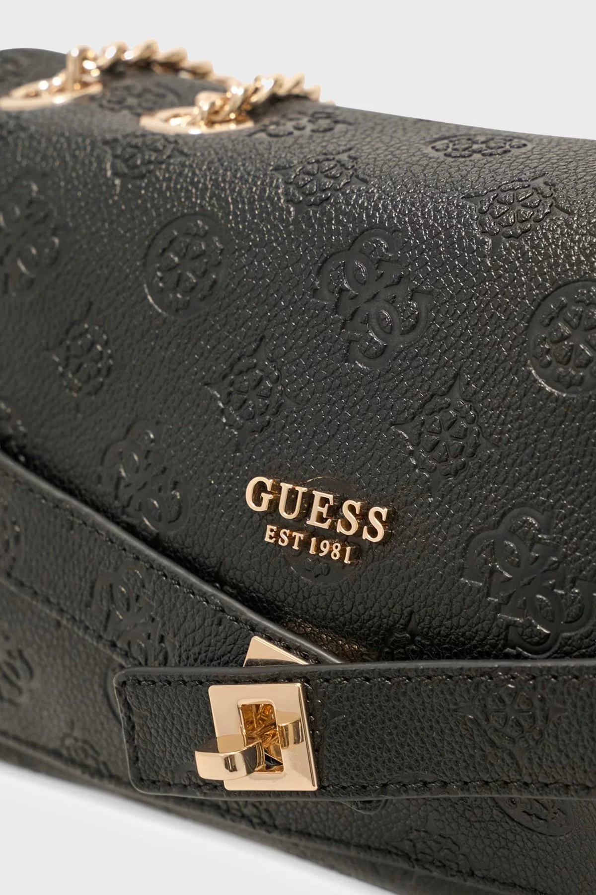 Guess Ella Logolu Zincir Askılı HWPD9746210 Kadın Çanta HWPD97 46210 BLO Siyah - 4