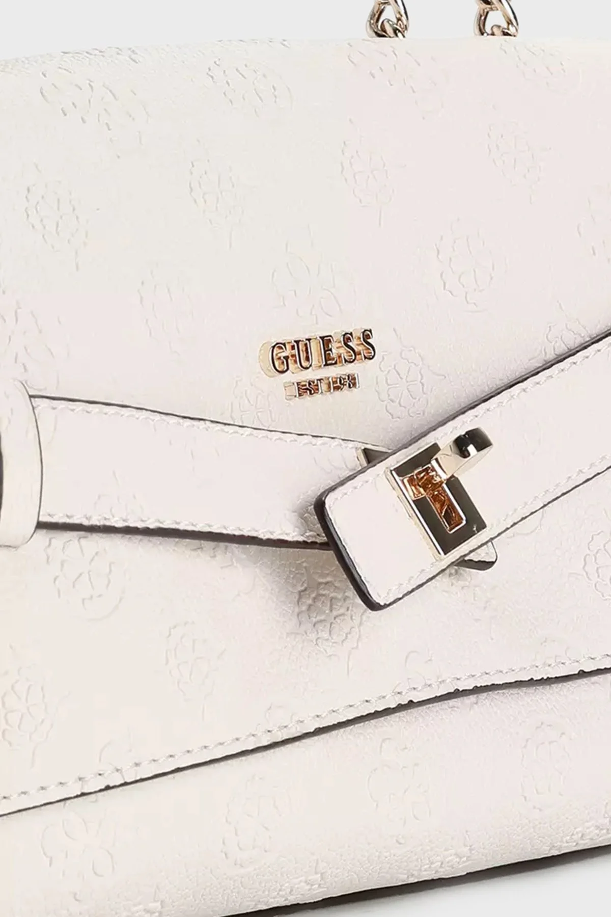 Guess Ella Logolu Zincir Askılı HWPD9746210 Kadın Çanta HWPD97 46210 STL Ekru - 4