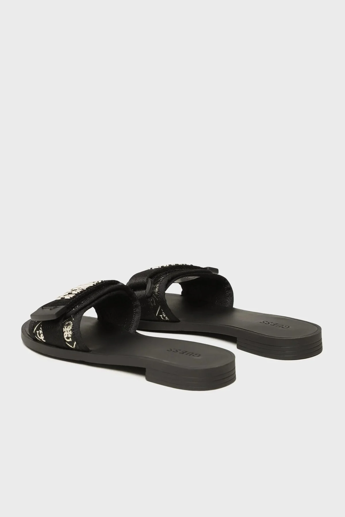 Guess Elyze2 Logolu Cırtlı Düz Bayan Terlik FL6E2L FAL19 BLKPL SİYAH - 3