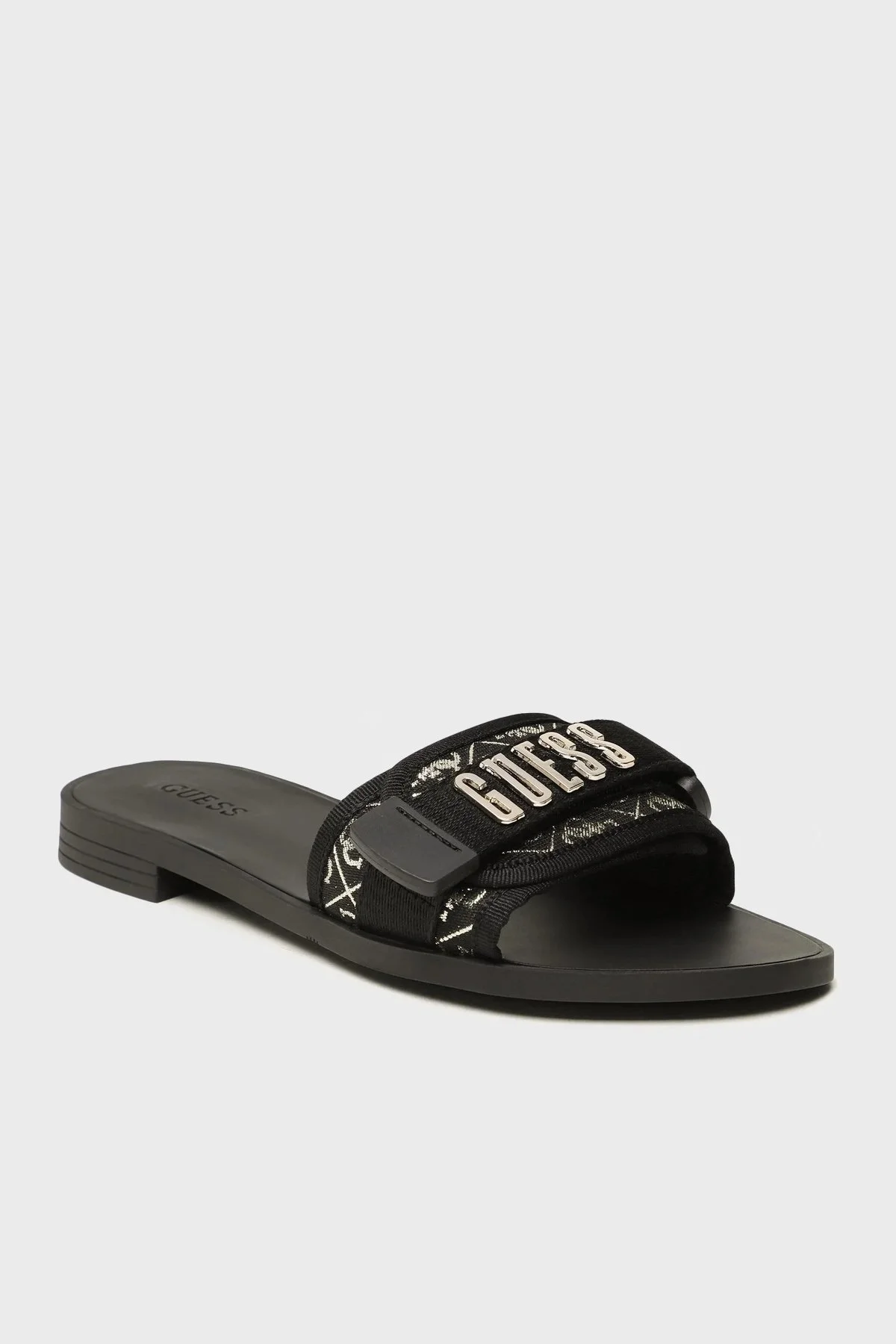 Guess Elyze2 Logolu Cırtlı Düz Bayan Terlik FL6E2L FAL19 BLKPL SİYAH - 4