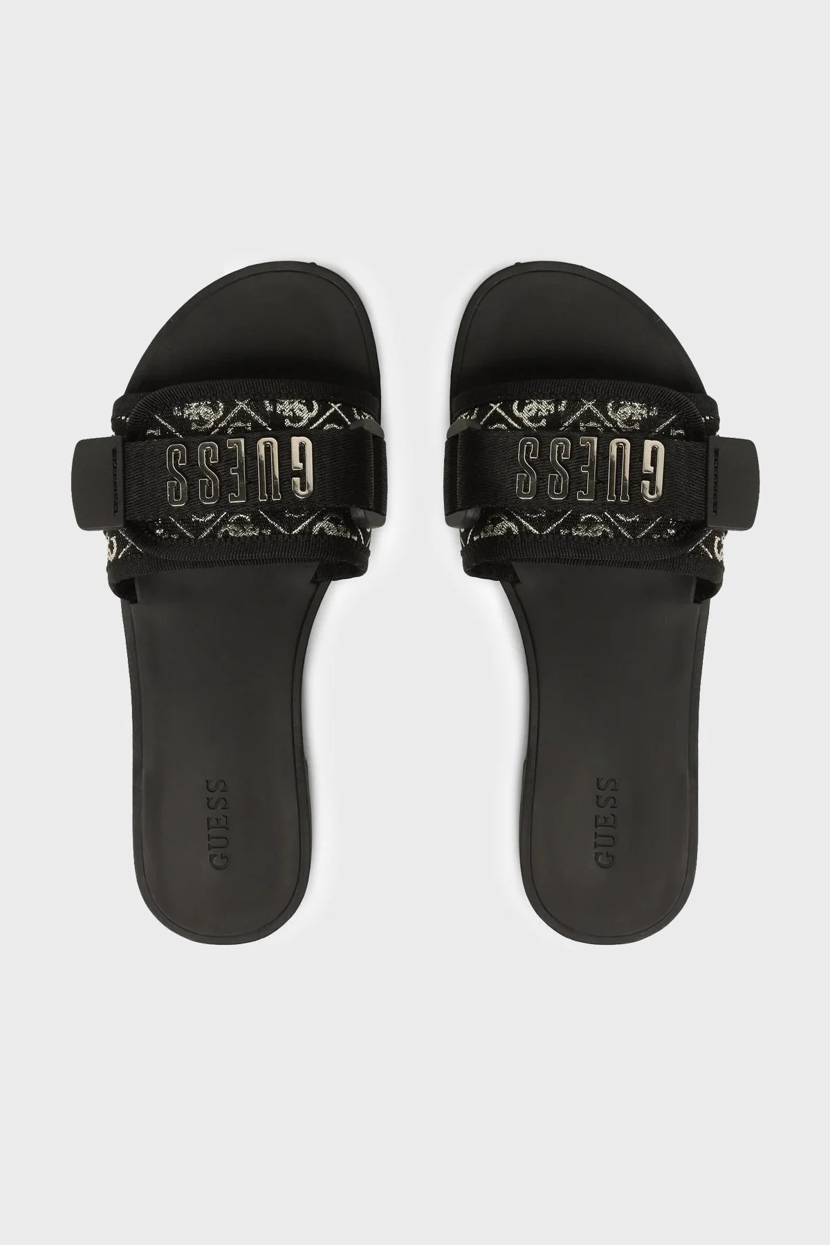 Guess Elyze2 Logolu Cırtlı Düz Bayan Terlik FL6E2L FAL19 BLKPL SİYAH - 6