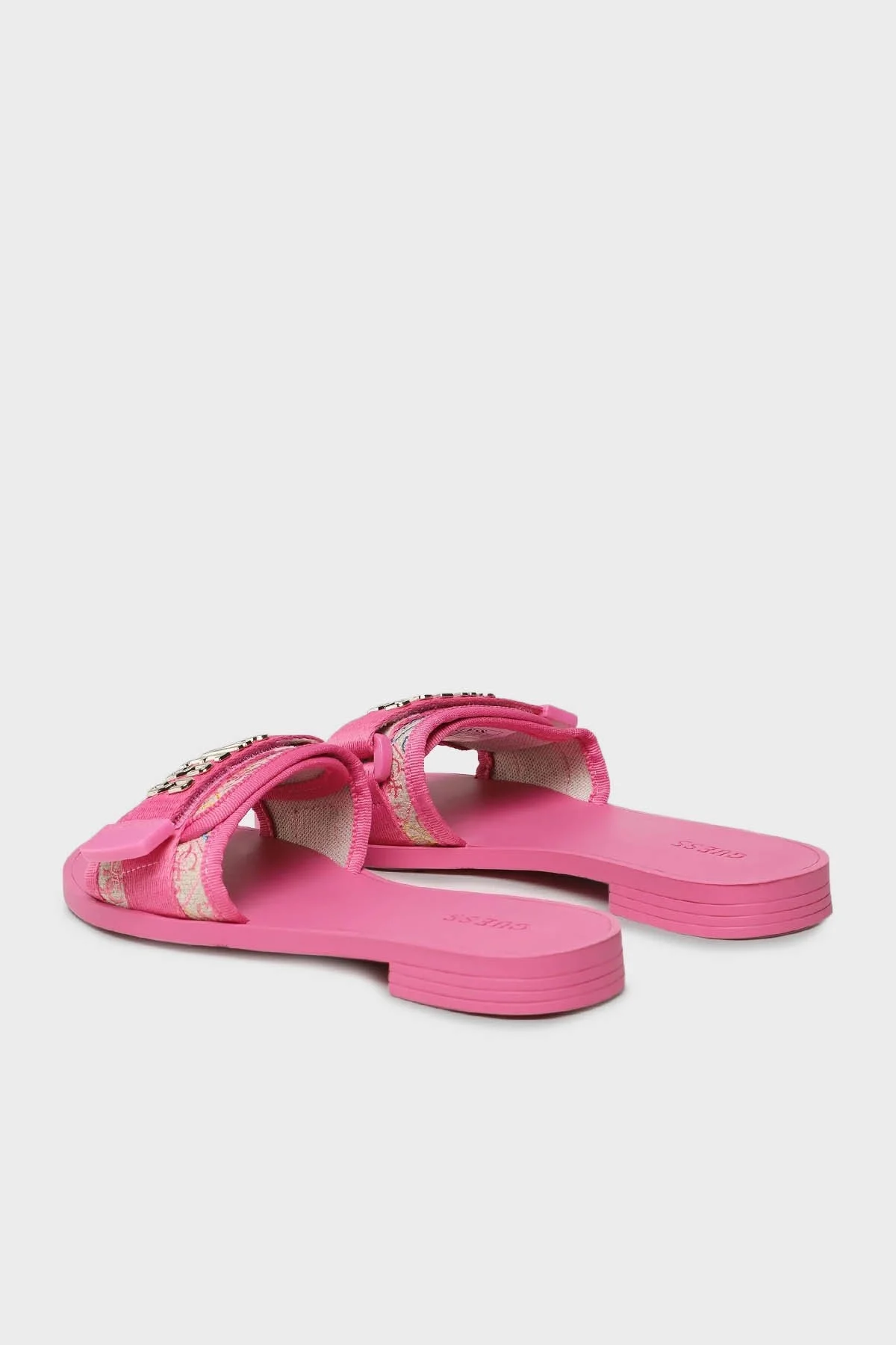 Guess Elyze2 Logolu Cırtlı Düz Bayan Terlik FL6E2L FAL19 MULTI PEMBE - 2