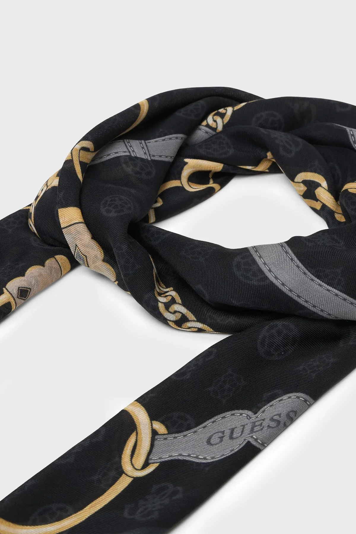 Guess Emelie Logolu 120 x 120 cm Desenli Modal AW5482MOD03 Bayan Eşarp AW5482 MOD03 BLO SİYAH - 3