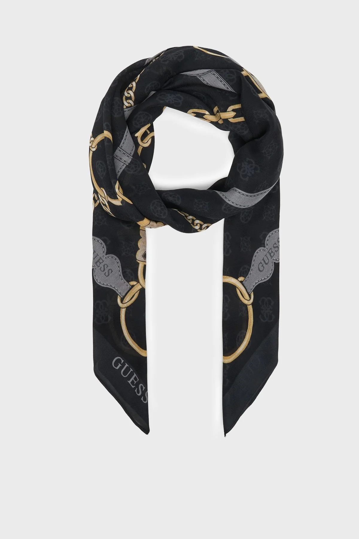 Guess Emelie Logolu 120 x 120 cm Desenli Modal AW5482MOD03 Kadın Eşarp AW5482 MOD03 BLO SİYAH - 2