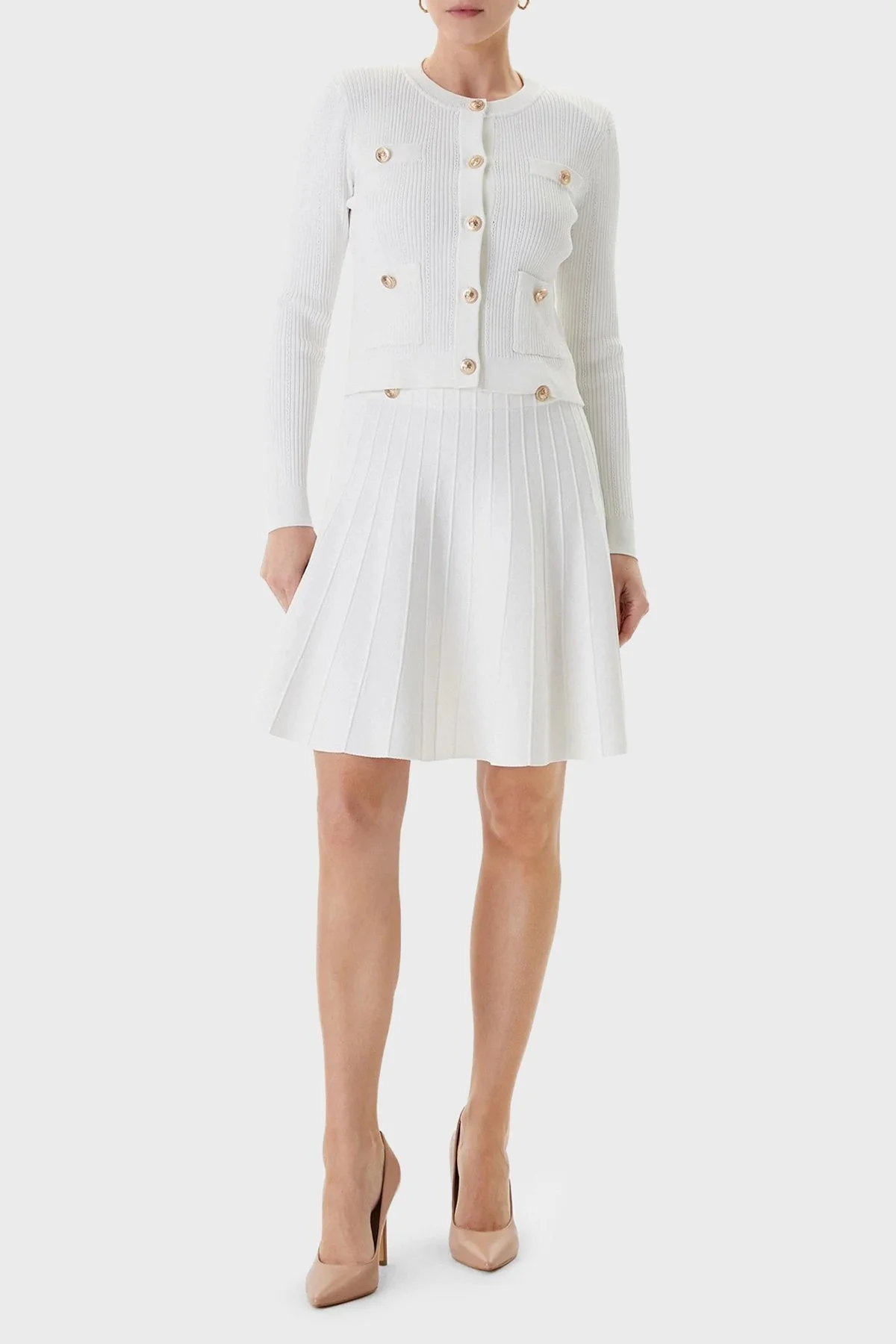 Guess Emmie Regular Fit Normal Bel Mini Boy Triko W5YD65Z0130 Bayan Etek W5YD65 Z0130 G012 BEYAZ - 2