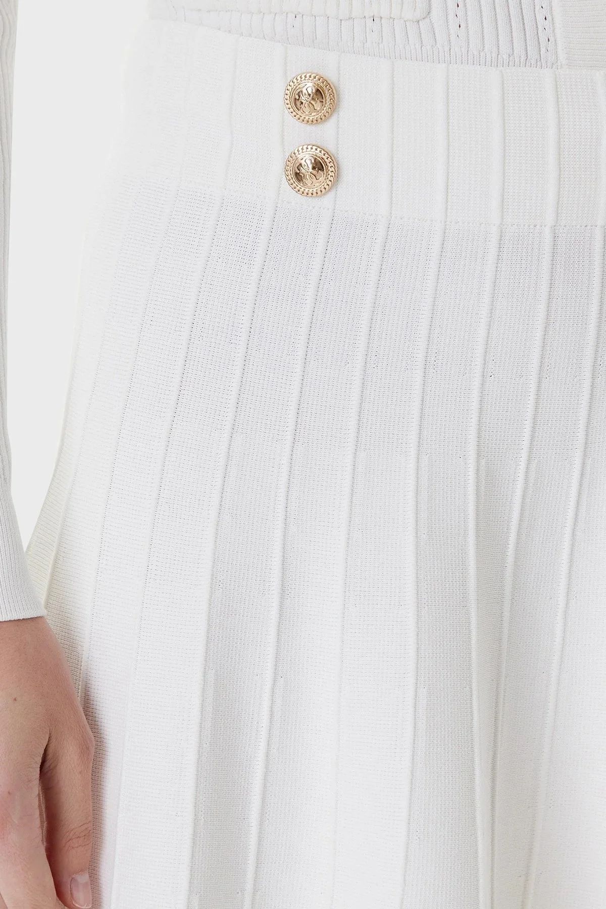 Guess Emmie Regular Fit Normal Bel Mini Boy Triko W5YD65Z0130 Bayan Etek W5YD65 Z0130 G012 BEYAZ - 4