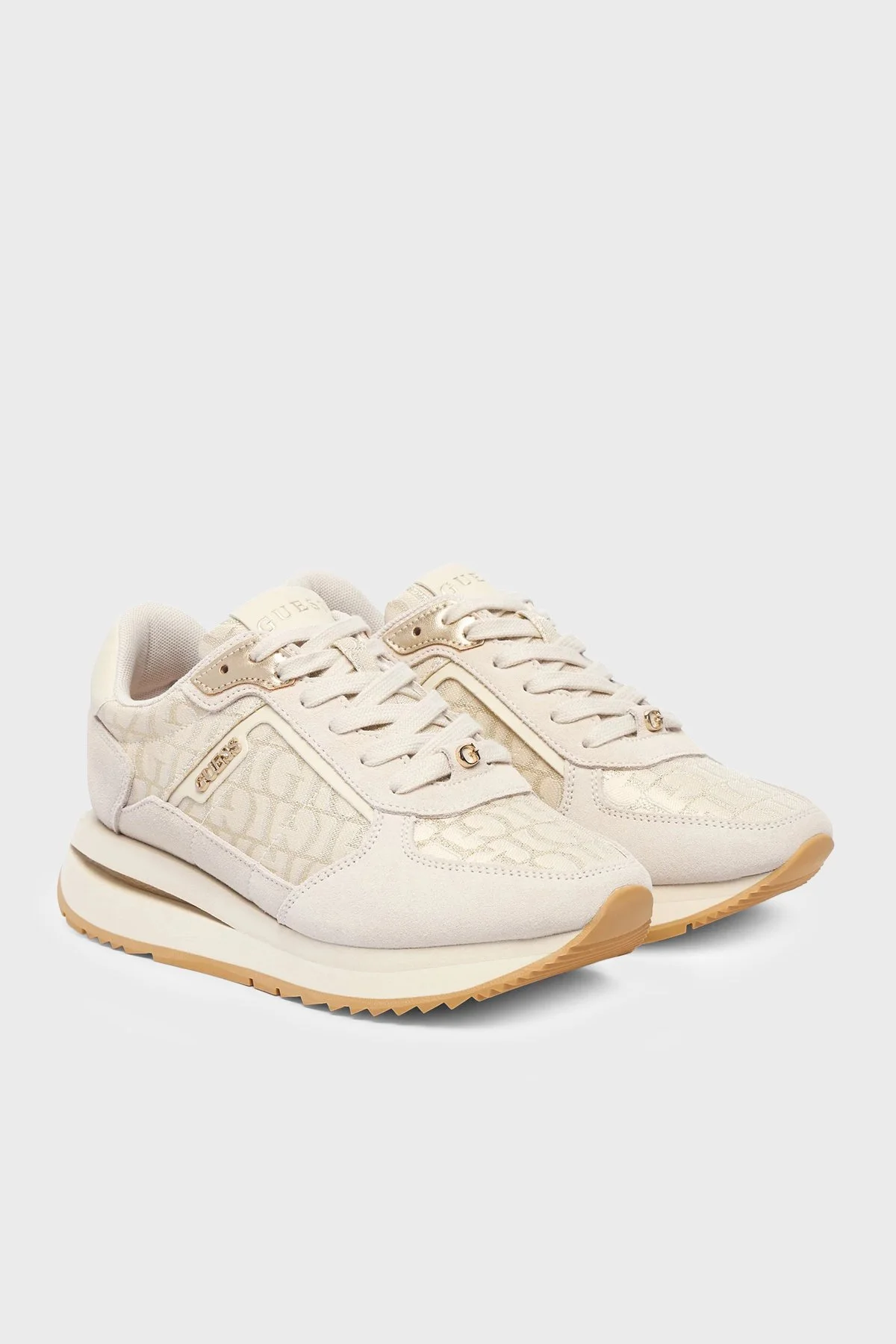 Guess Energy Deri Karışımlı Sneaker FLTEG5LEA12 Kadın Ayakkabı FLTEG5 LEA12 OFFWH Beyaz - 2