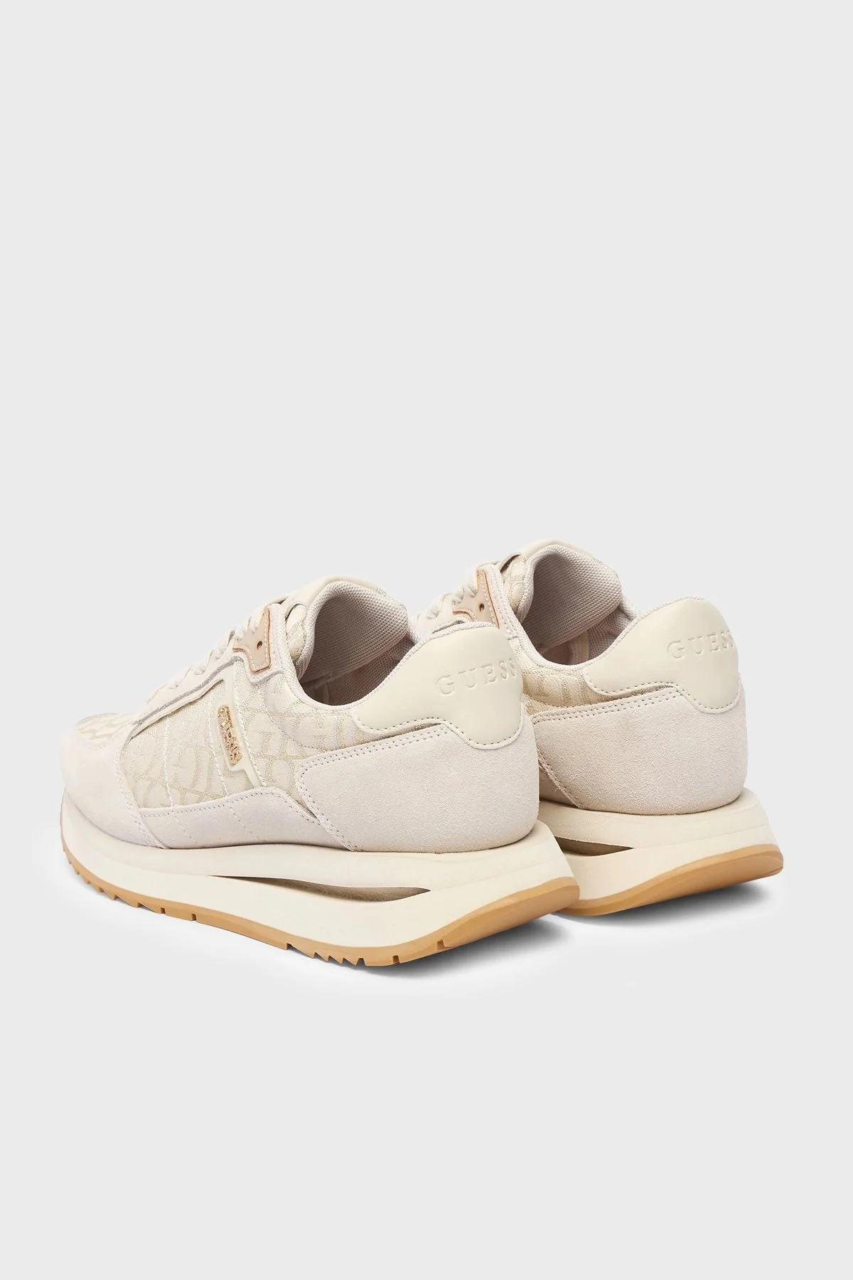 Guess Energy Deri Karışımlı Sneaker FLTEG5LEA12 Kadın Ayakkabı FLTEG5 LEA12 OFFWH Beyaz - 3