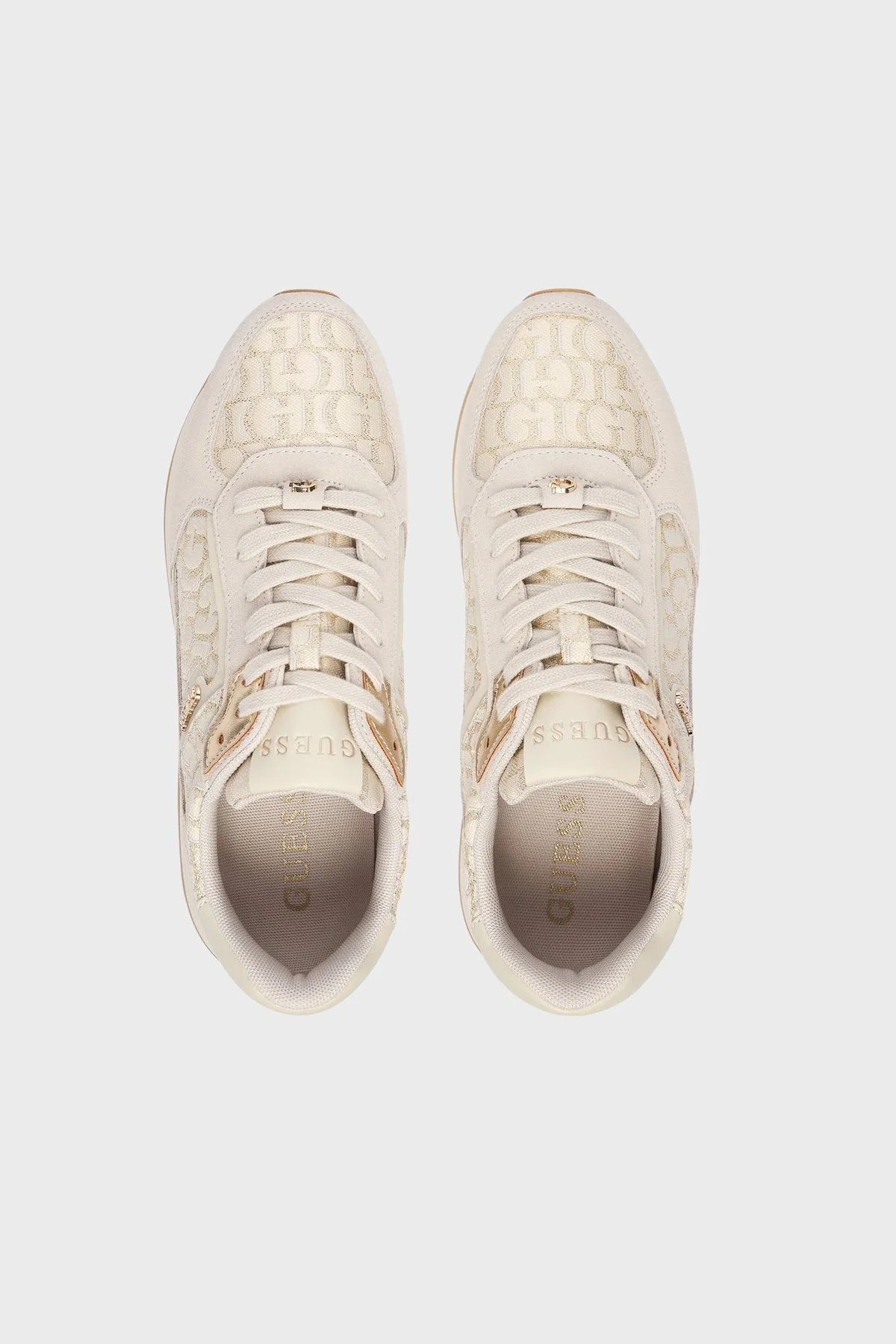 Guess Energy Deri Karışımlı Sneaker FLTEG5LEA12 Kadın Ayakkabı FLTEG5 LEA12 OFFWH Beyaz - 4