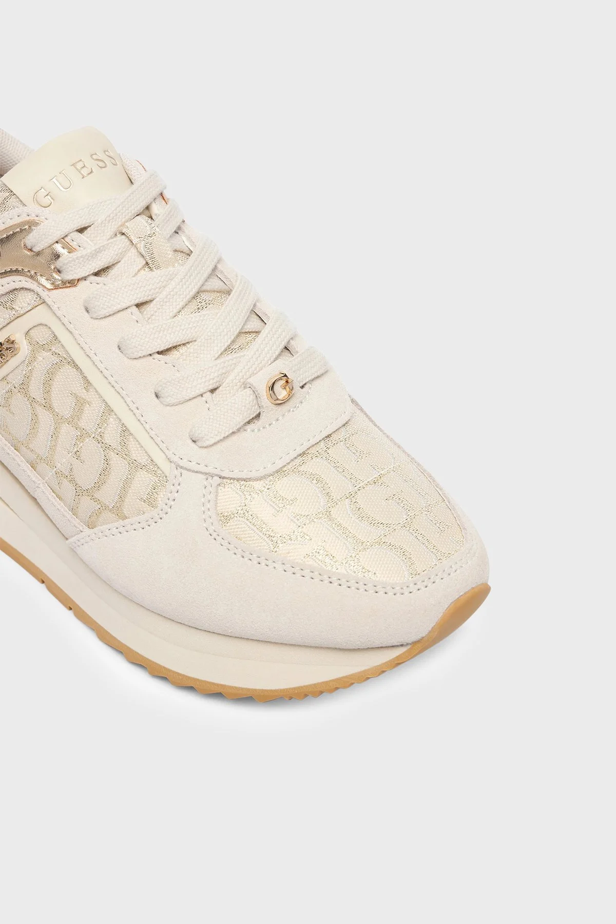 Guess Energy Deri Karışımlı Sneaker FLTEG5LEA12 Kadın Ayakkabı FLTEG5 LEA12 OFFWH Beyaz - 6