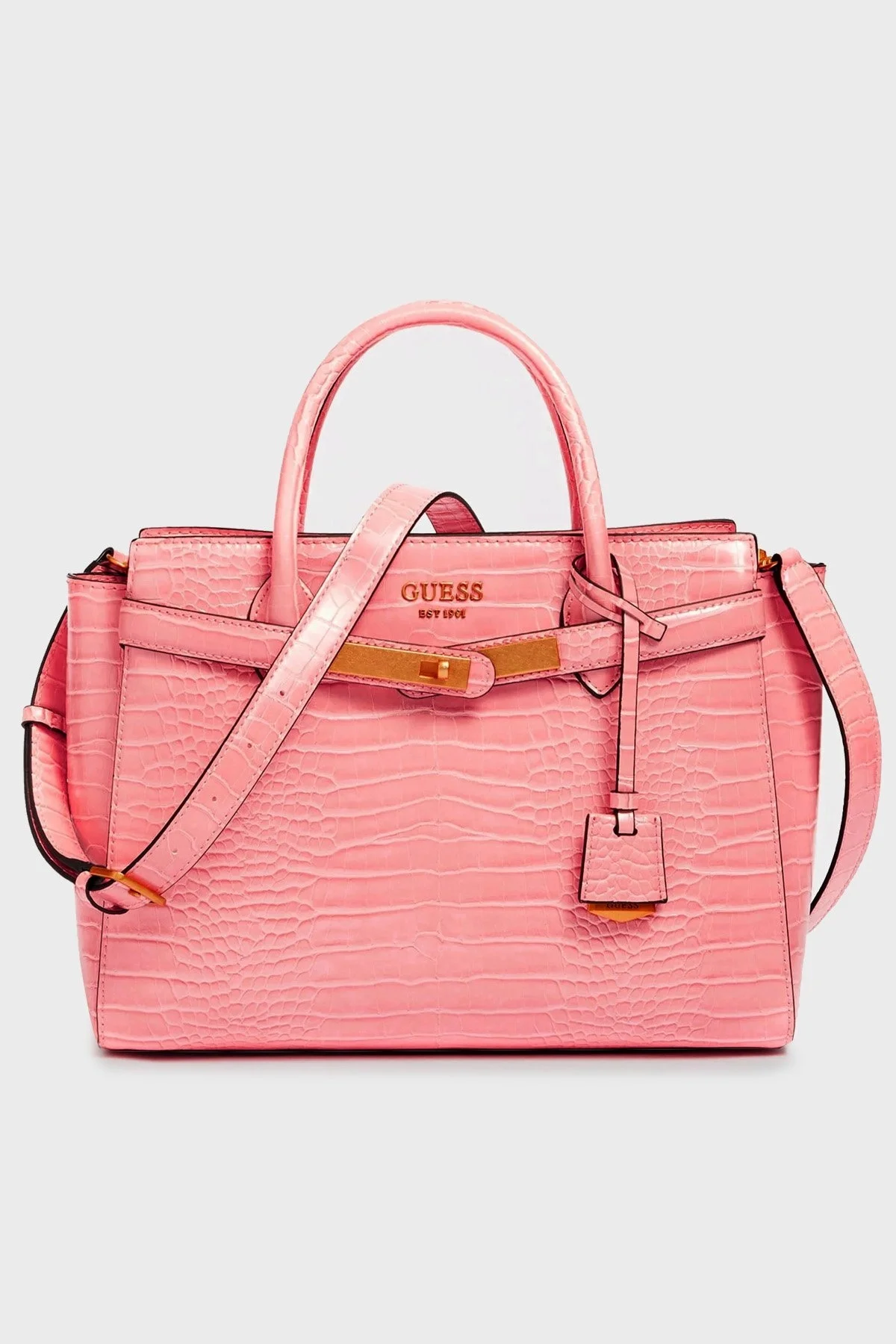 Guess Enisa Timsah Desenli Çıkarılabilir Omuz Askılı Bayan Çanta HWCA8421060 COR MERCAN - 1