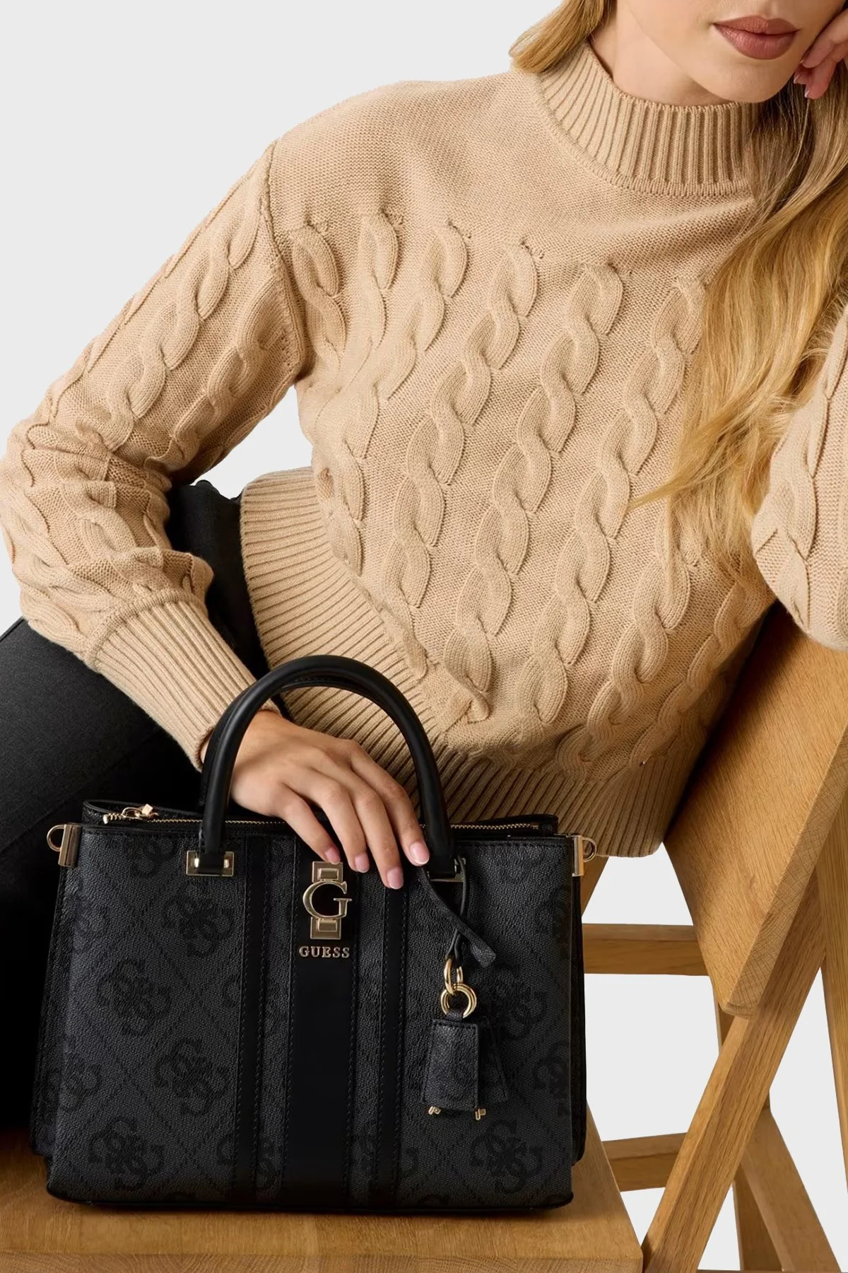 Guess Erenia 4G Logolu Çıkarılabilir Askılı HWSO7838060 Bayan Çanta HWSO78 38060 CLO ANTRASİT - 2