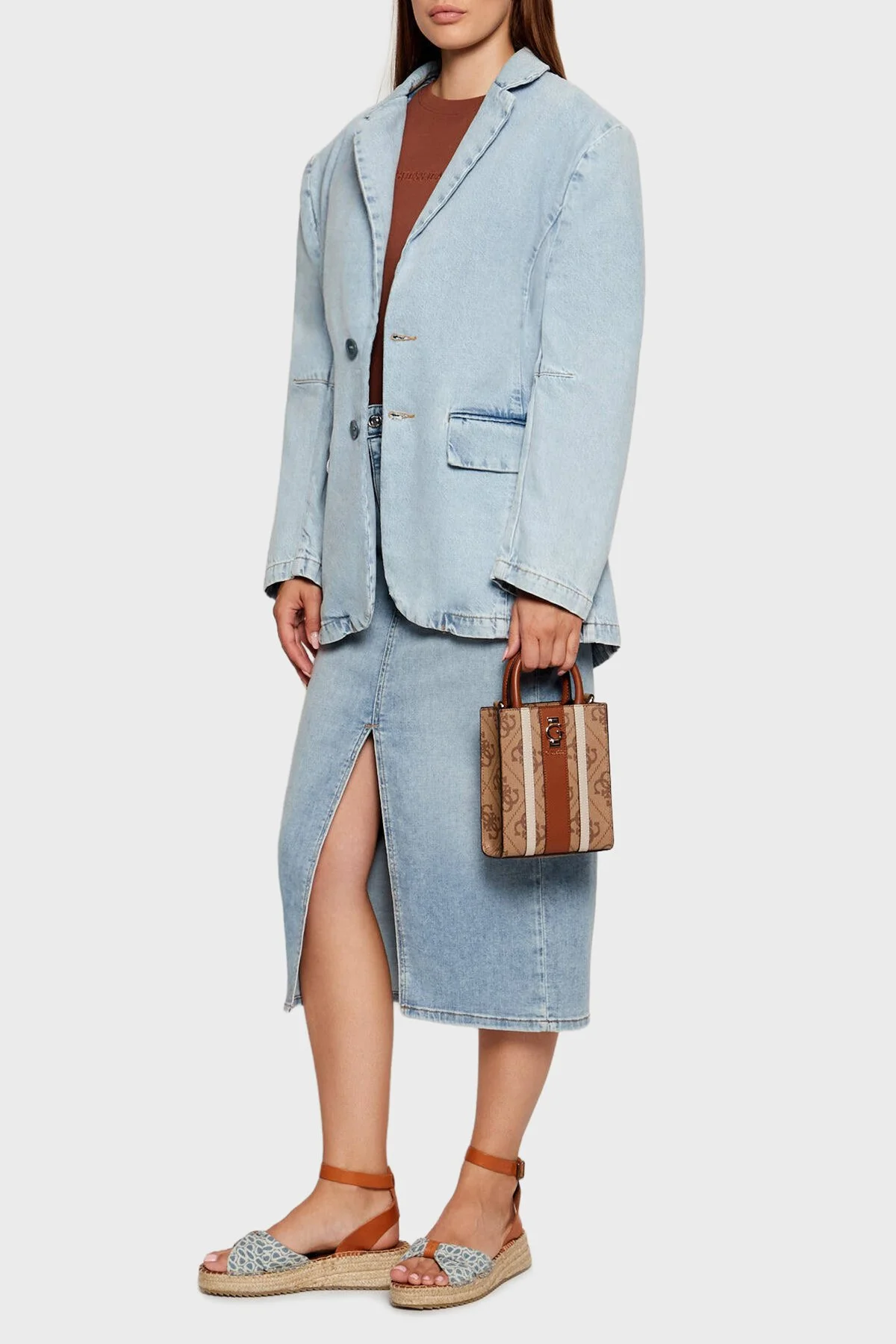 Guess Erenia 4G Logolu Çıkarılabilir Askılı HWSO7838750 Bayan Çanta HWSO78 38750 LTL KAHVE - 3